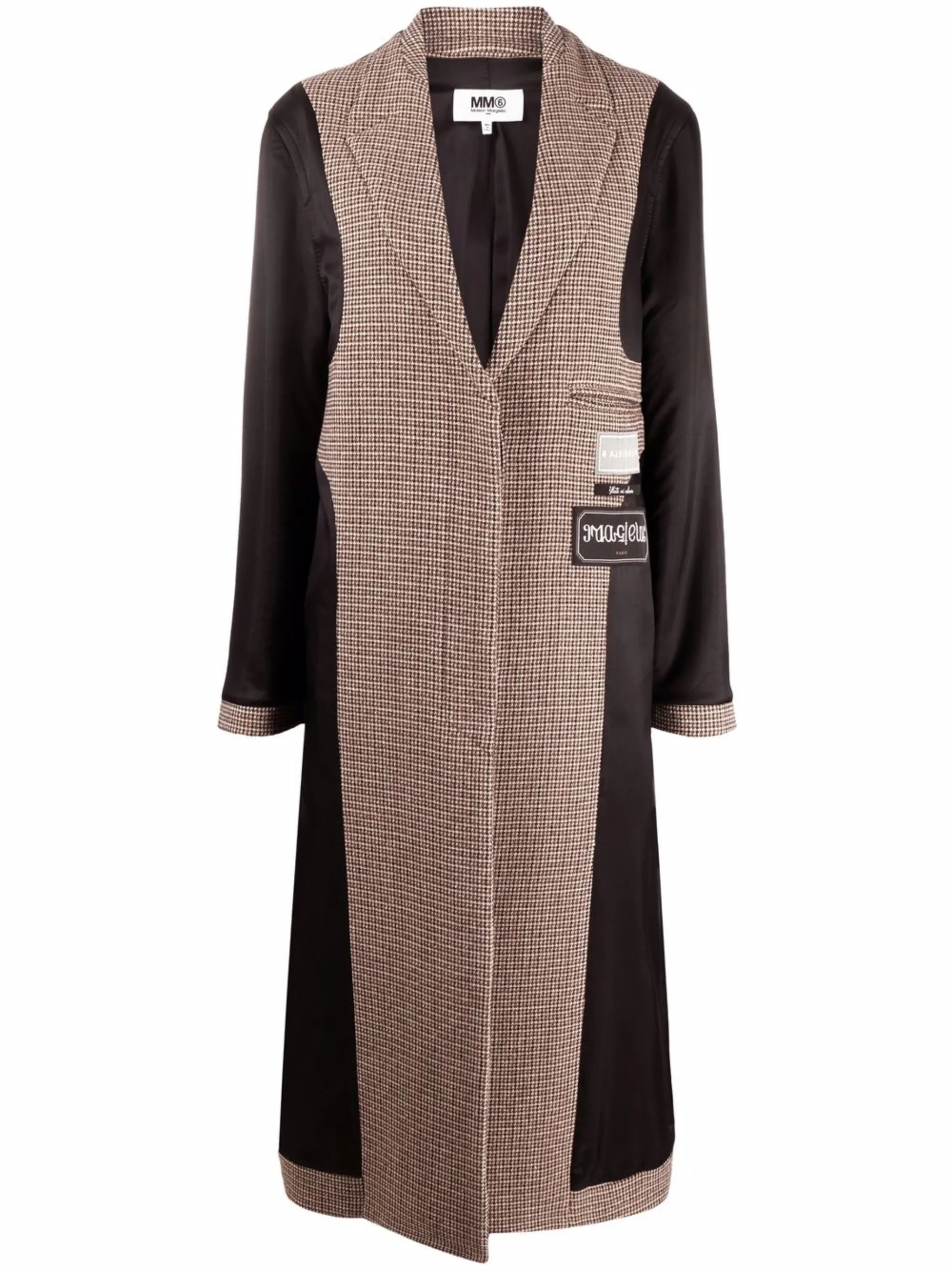 checked panelled coat