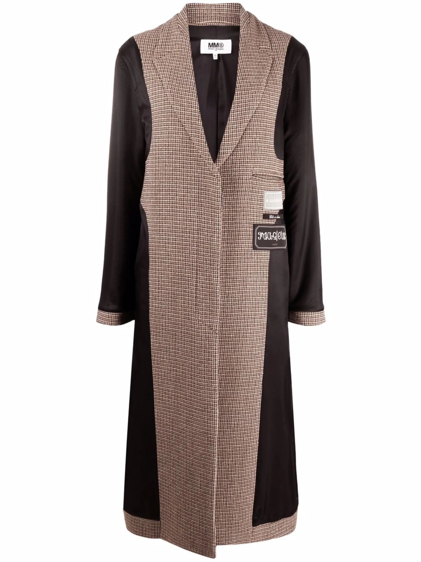 checked panelled coat