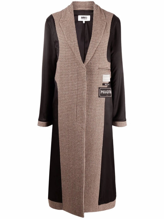 checked panelled coat