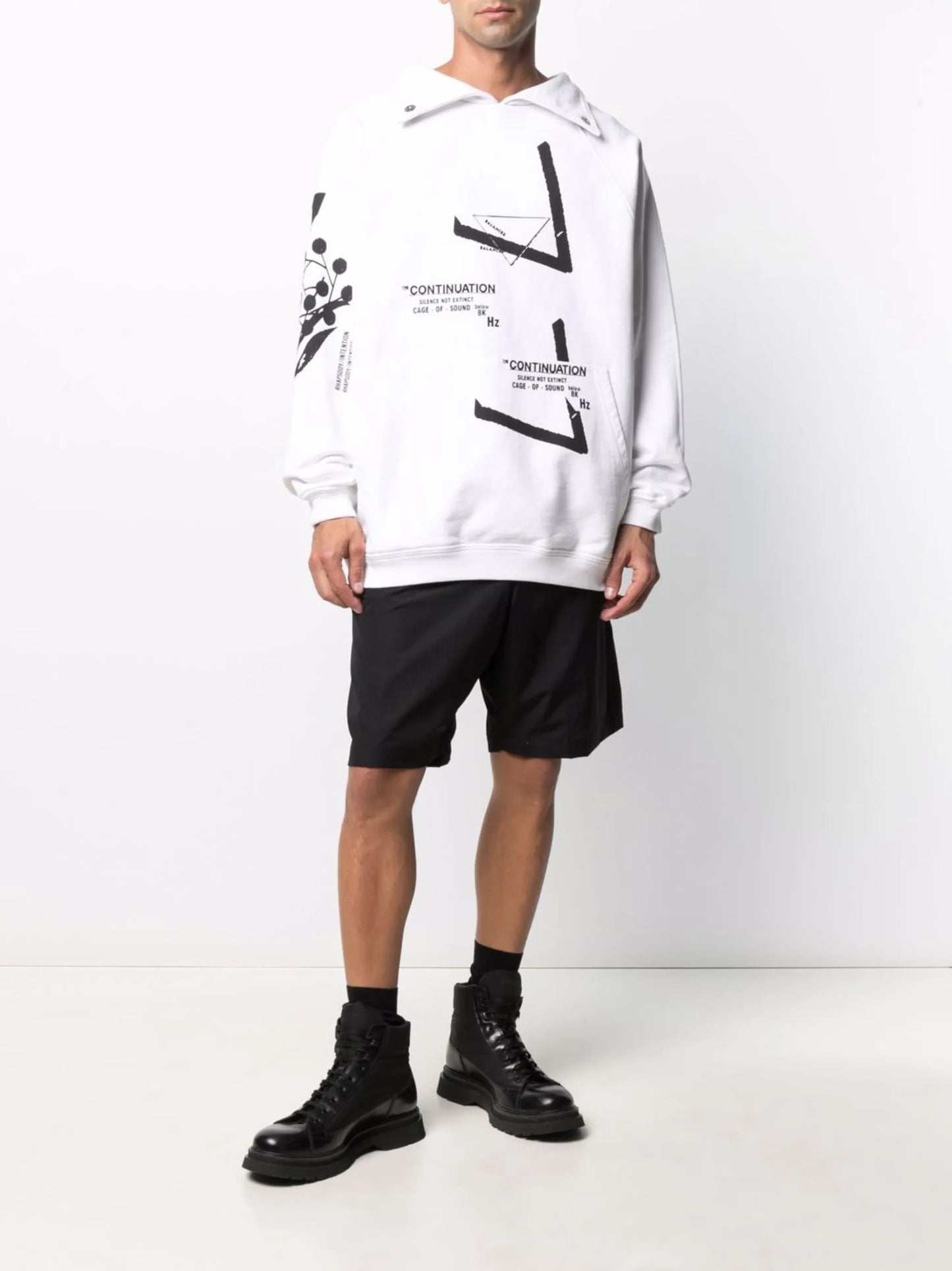 graphic-print drawstring hoodie