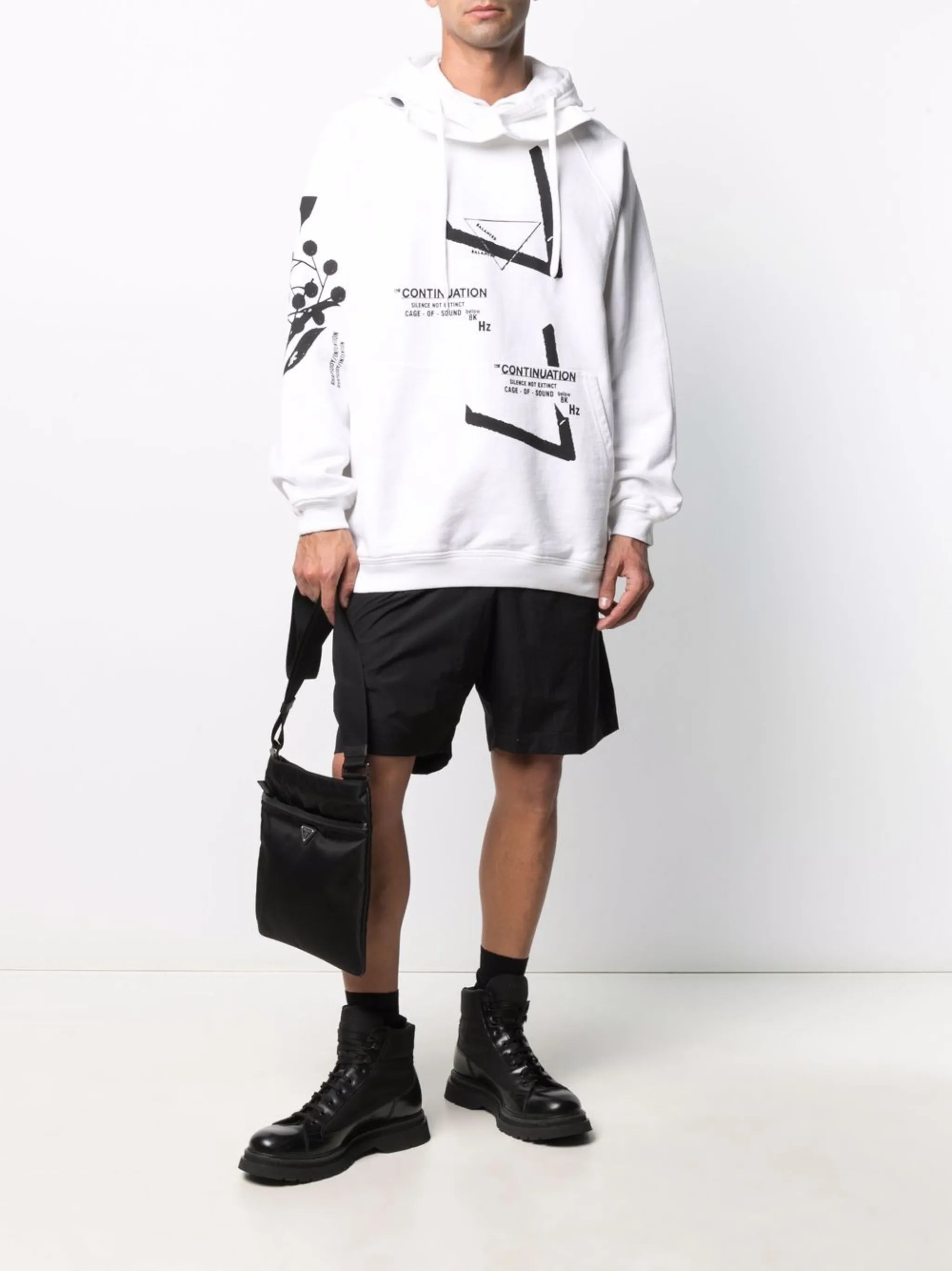 graphic-print drawstring hoodie