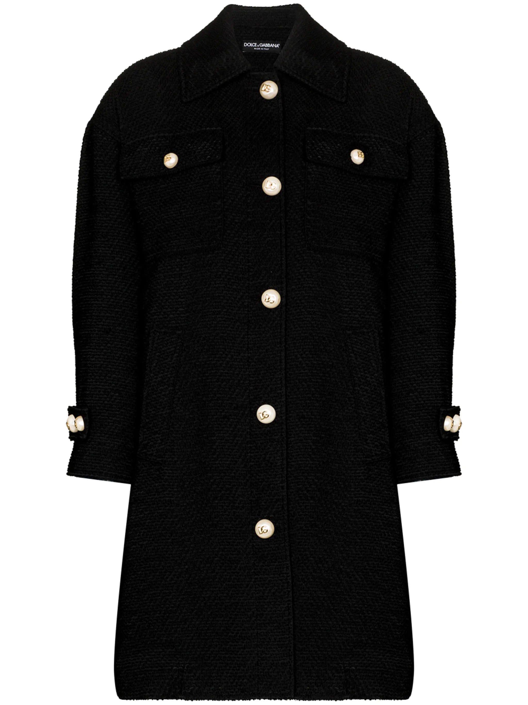 single-breasted textured coat
