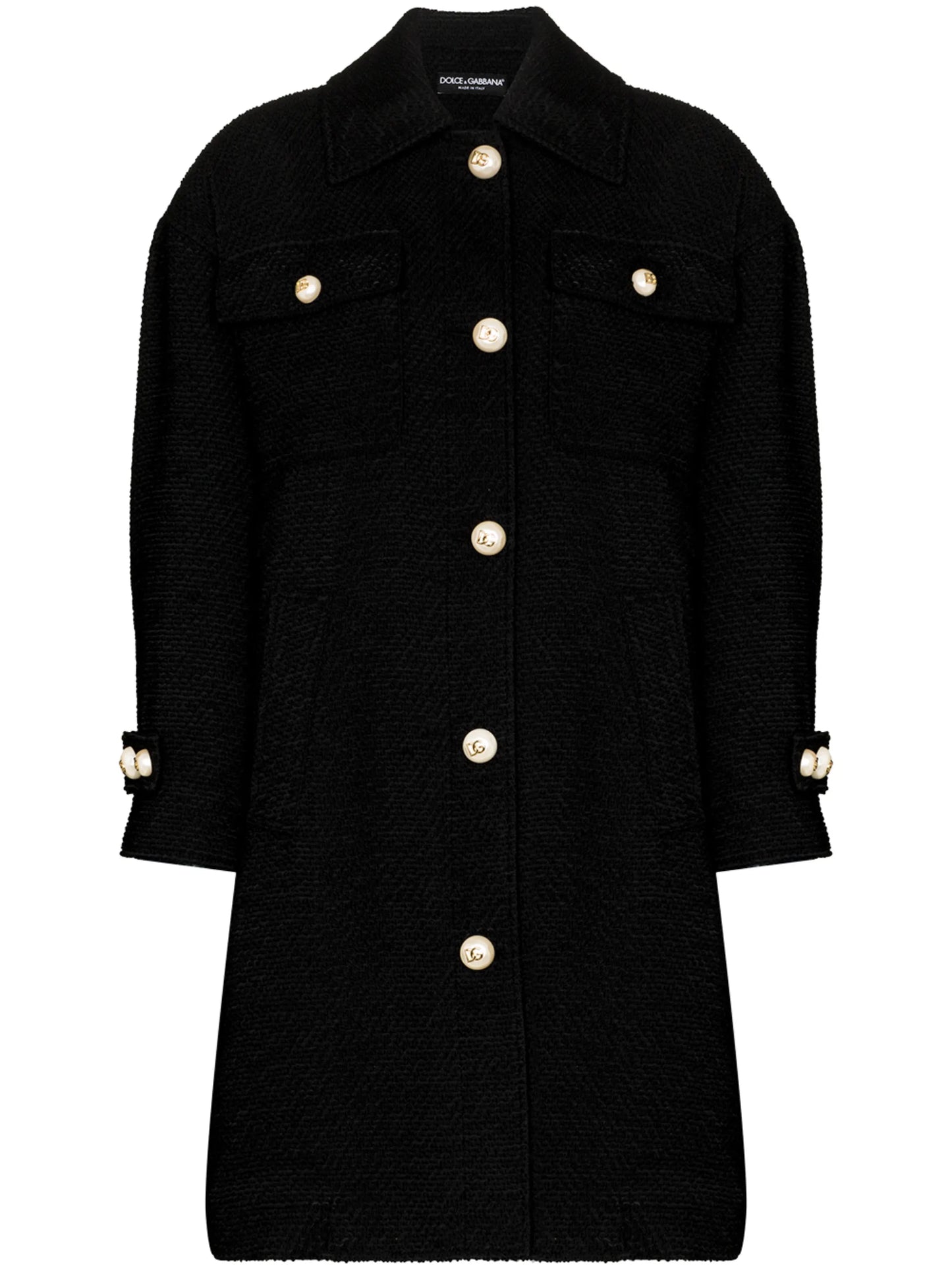 single-breasted textured coat