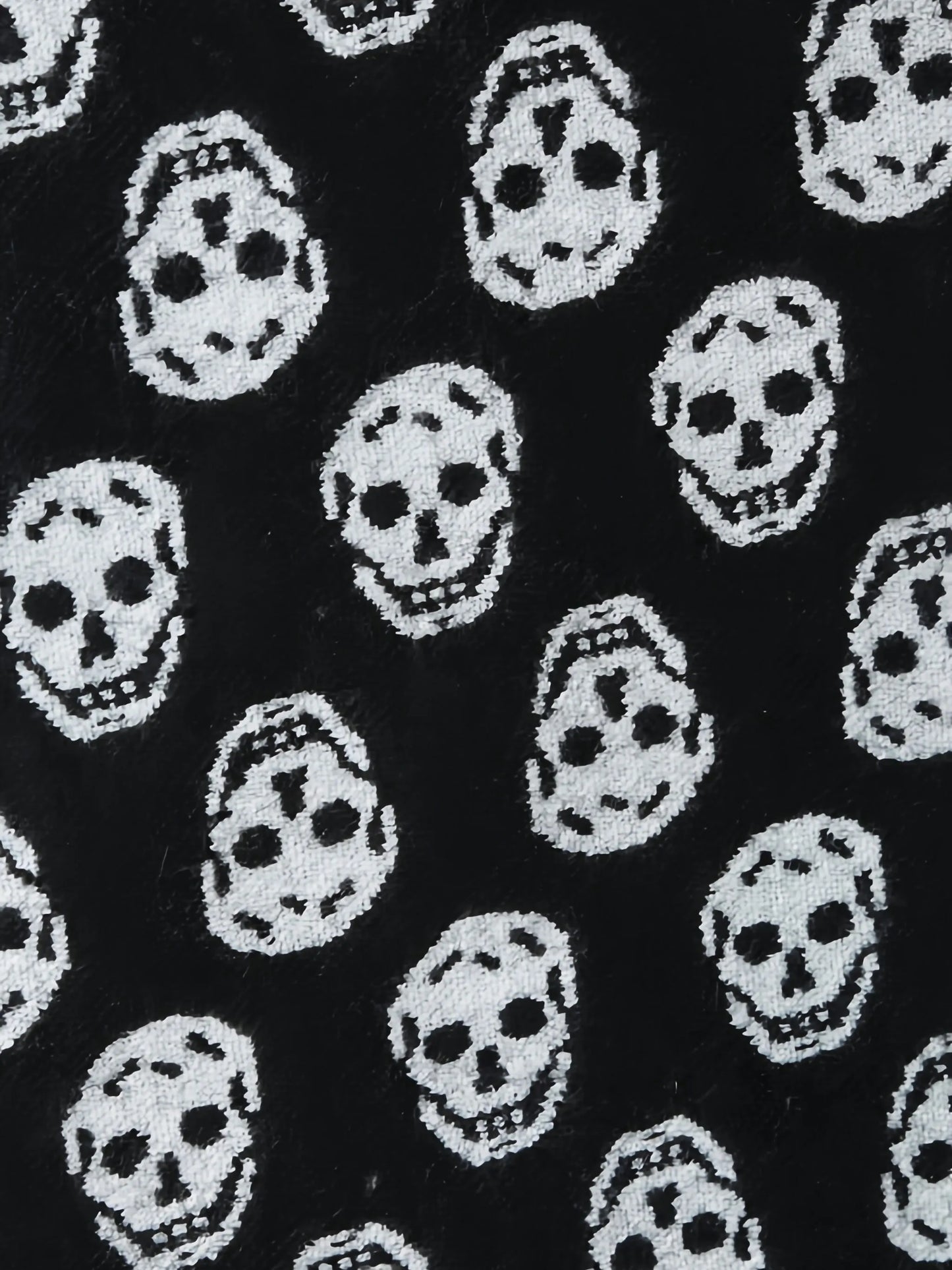 Skull reversible fringed scarf