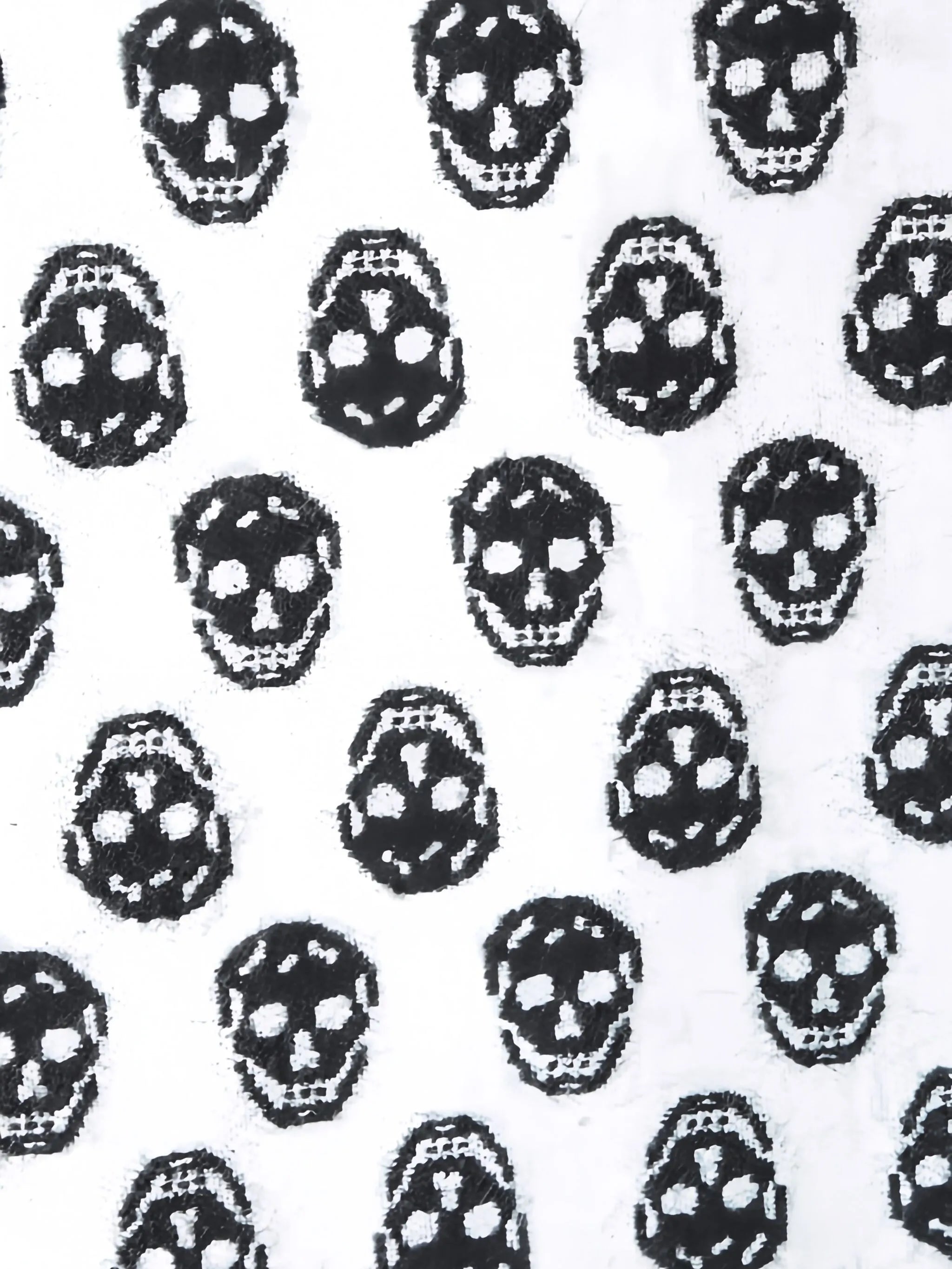 Skull reversible fringed scarf