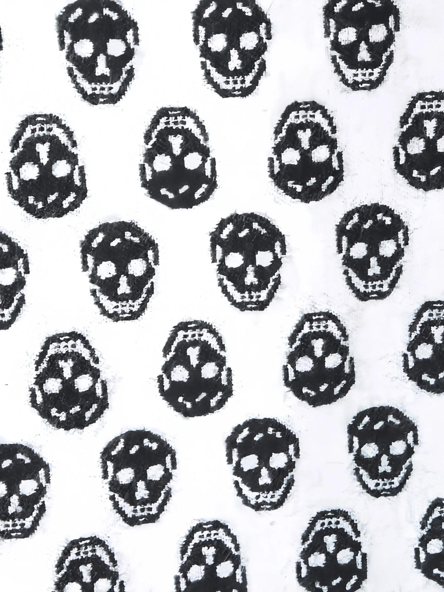 Skull reversible fringed scarf