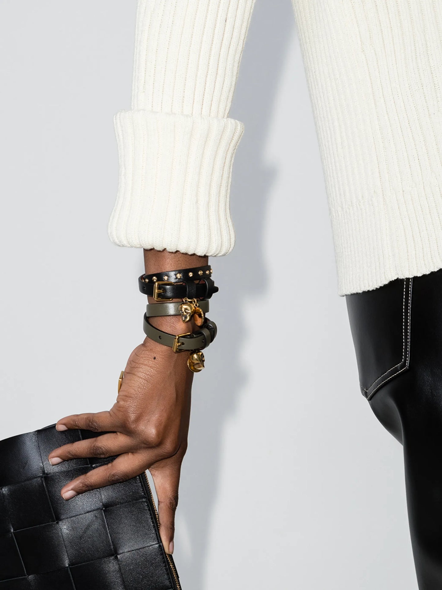 double wrap skull charm bracelet