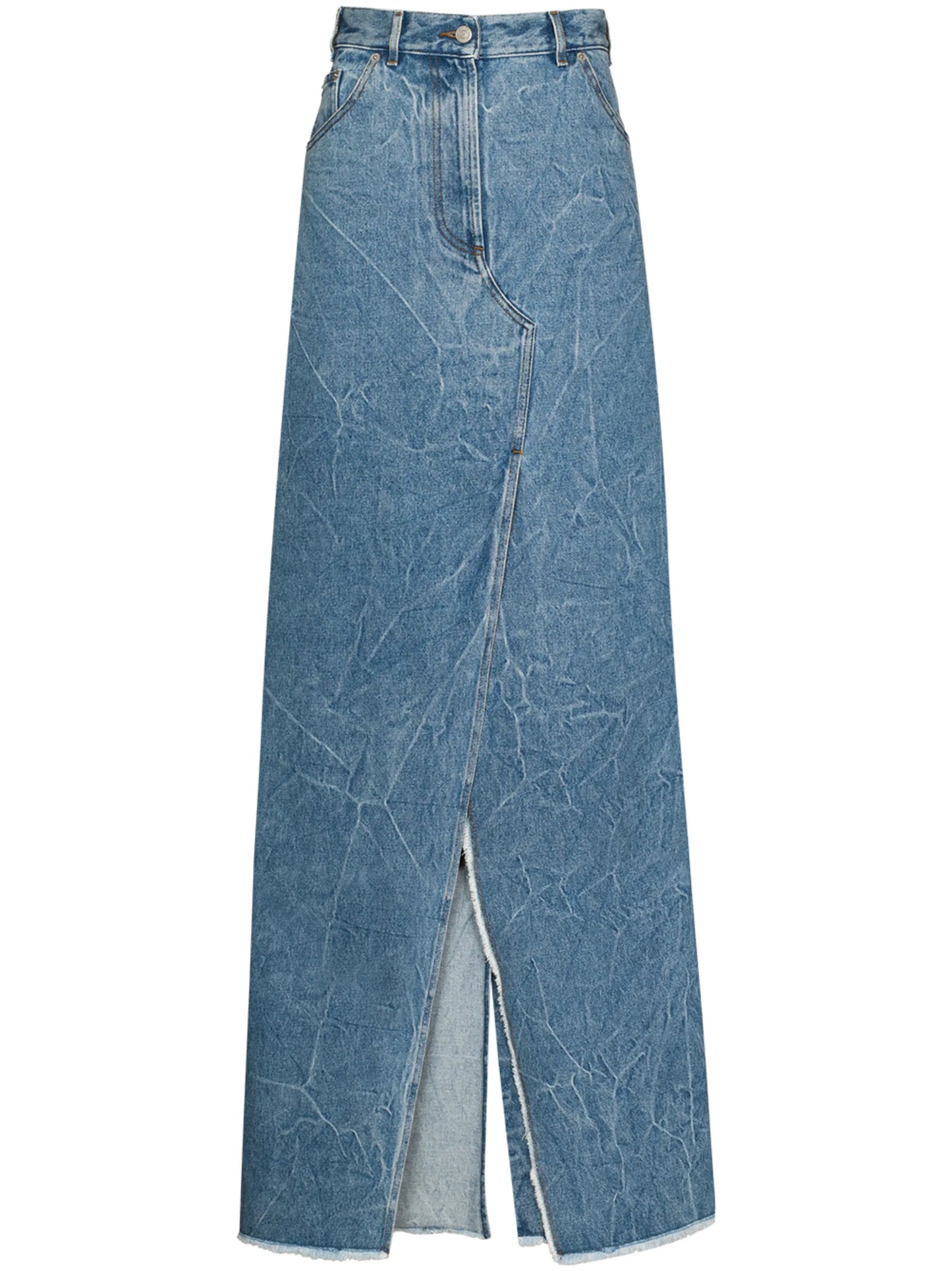 Silvana slit-detail denim skirt