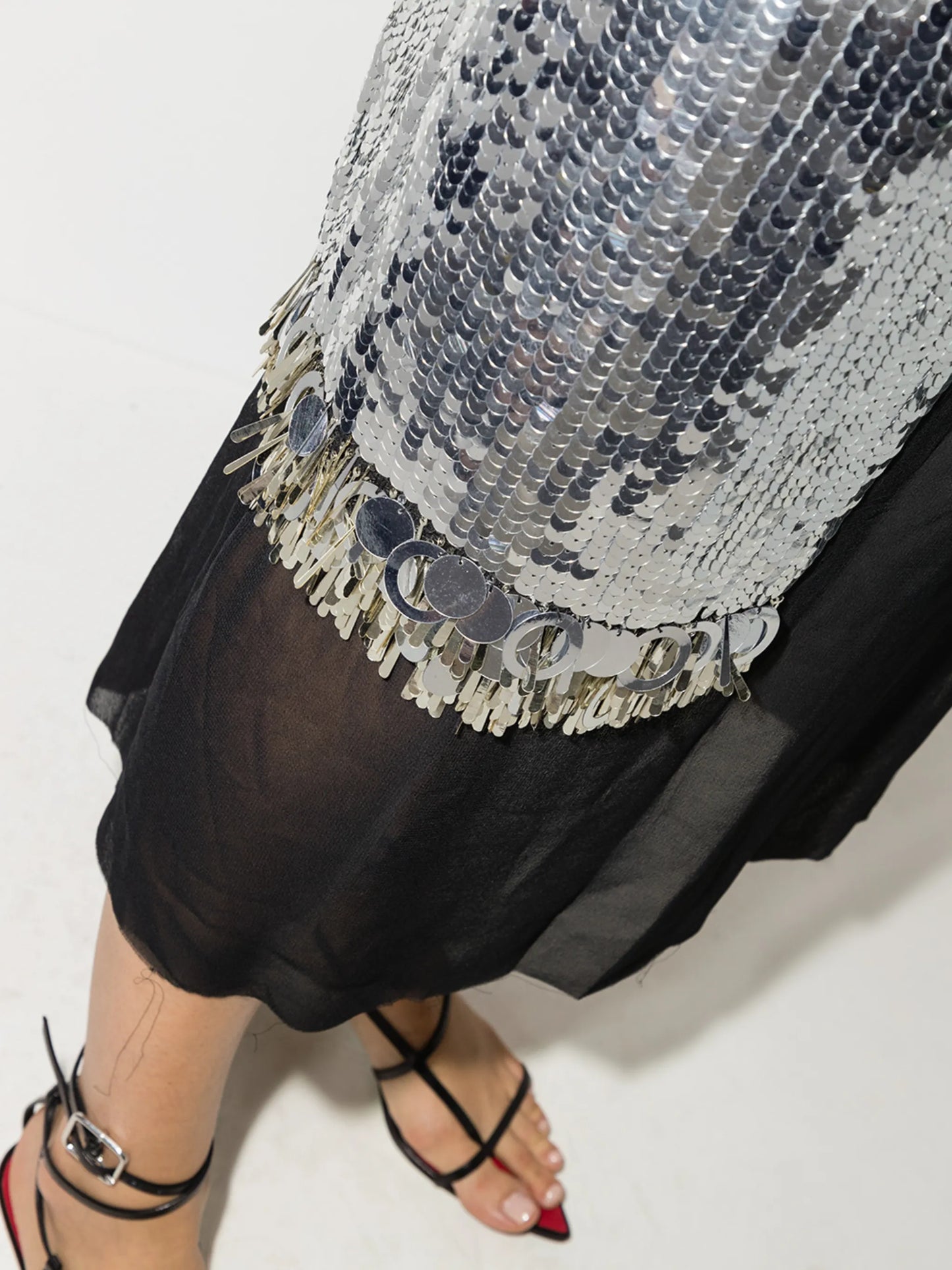 Syrine sequin-embellished pleated skirt