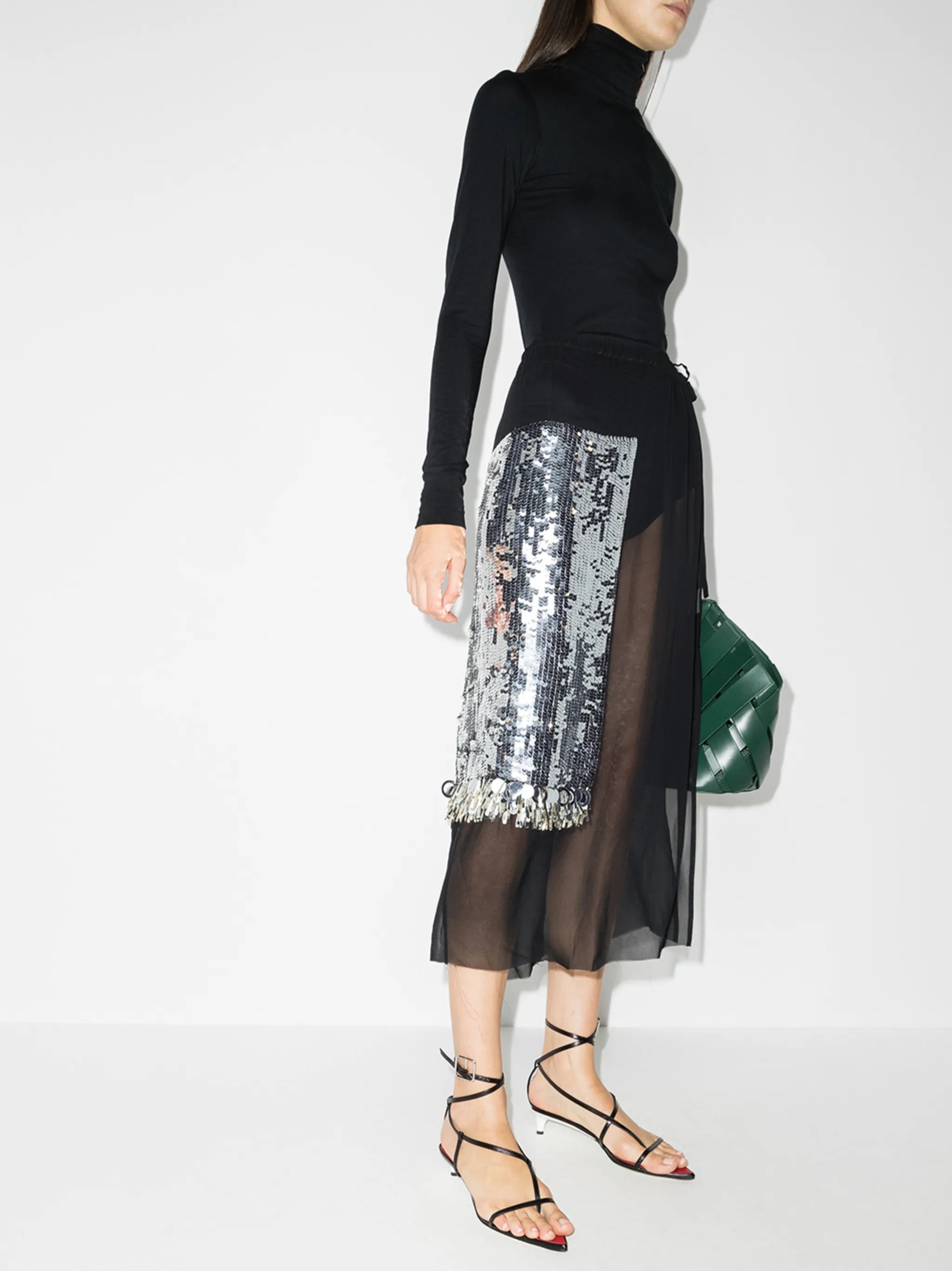Syrine sequin-embellished pleated skirt