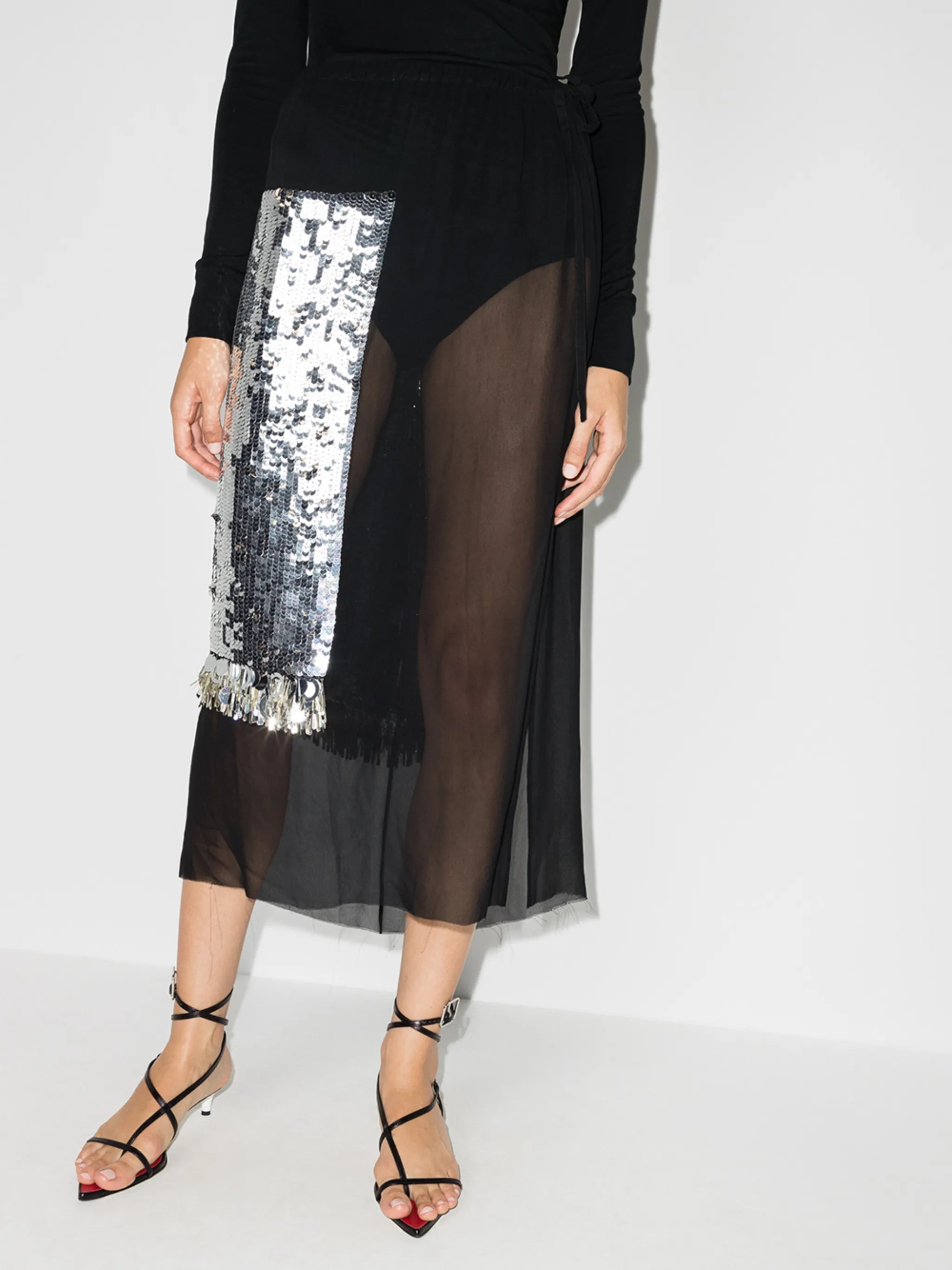 Syrine sequin-embellished pleated skirt