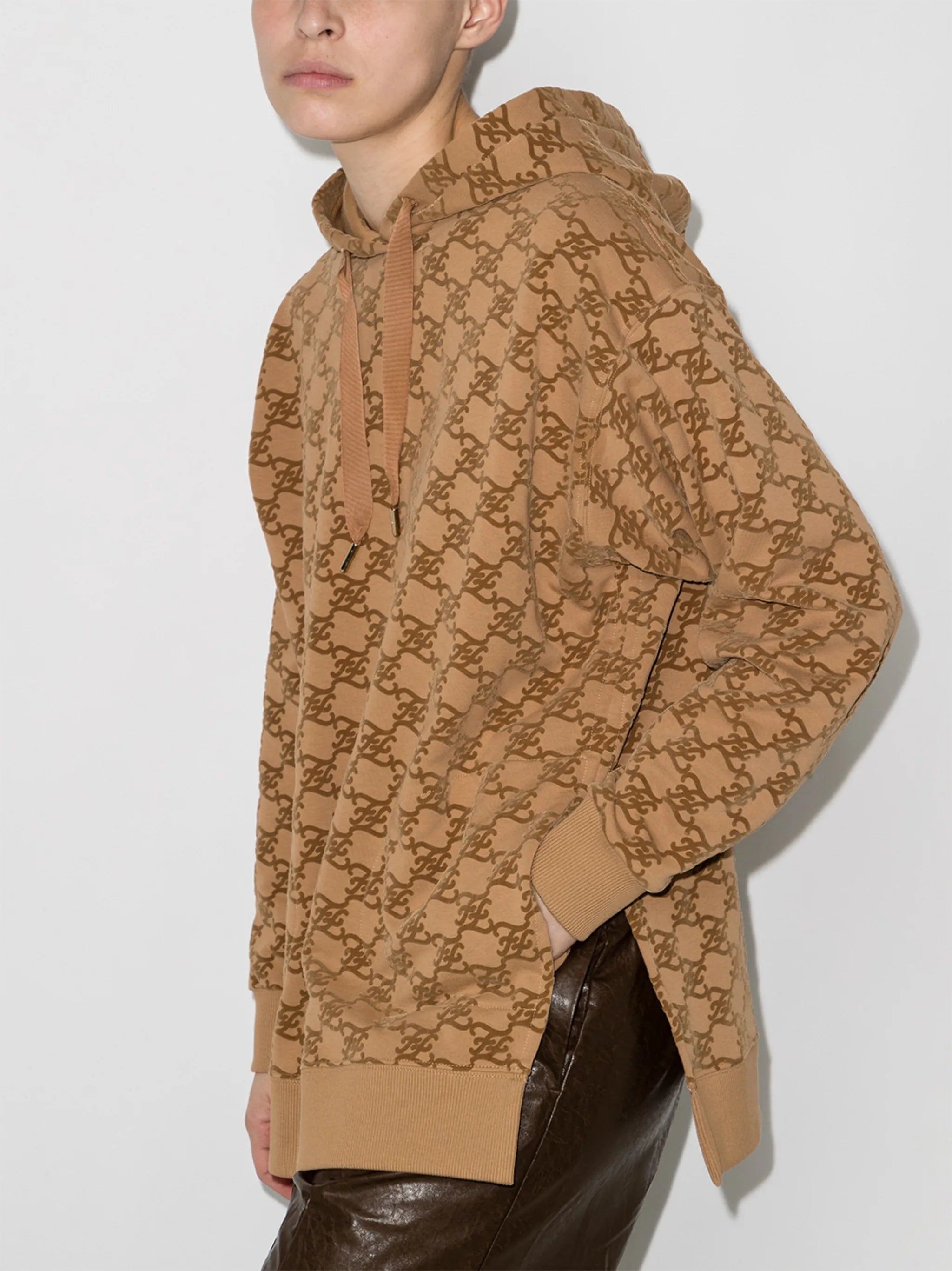 Karligraphy oversized cotton hoodie