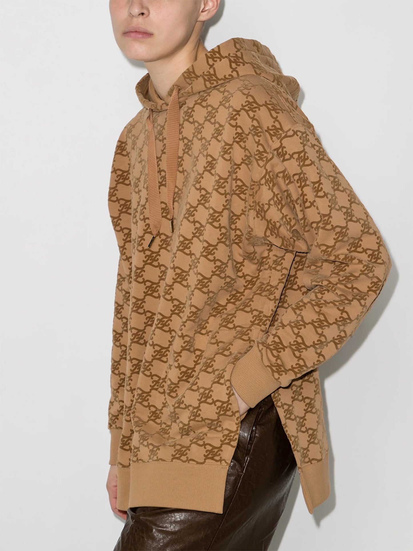 Karligraphy oversized cotton hoodie