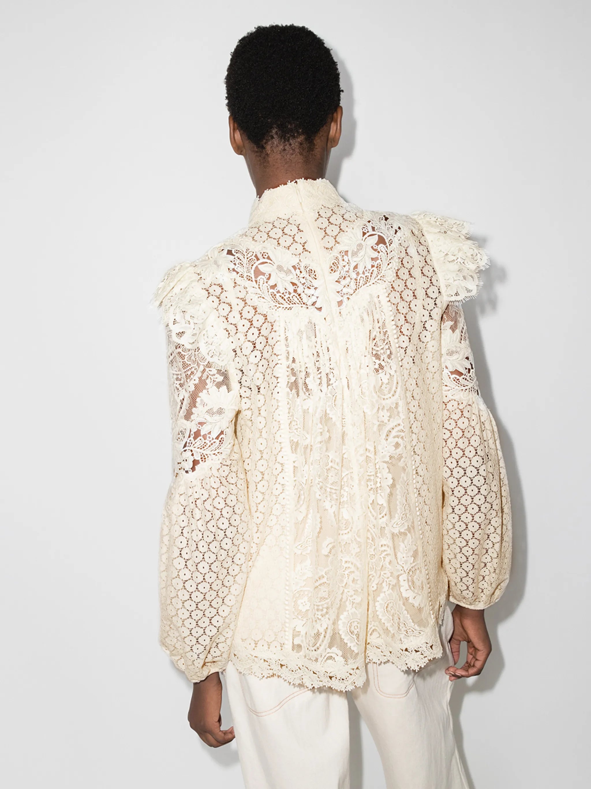 Concert lace-overlay blouse