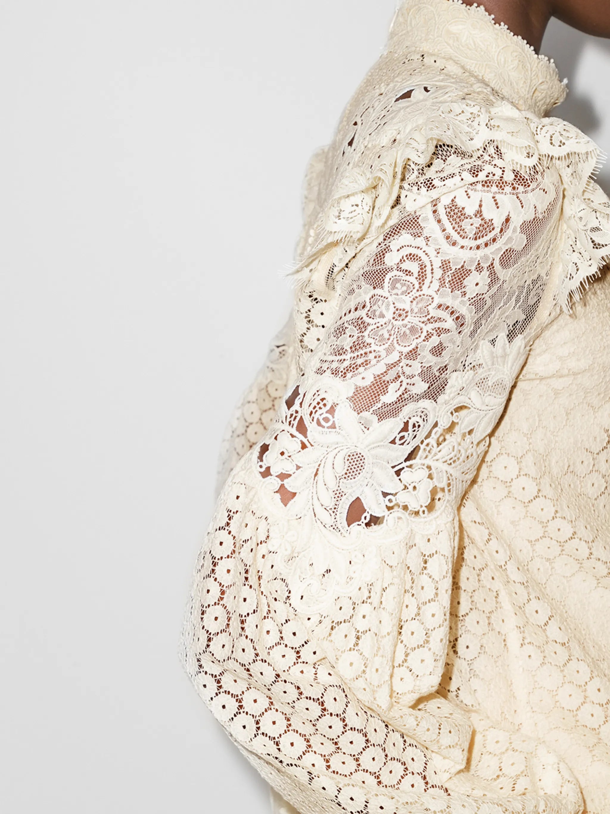 Concert lace-overlay blouse