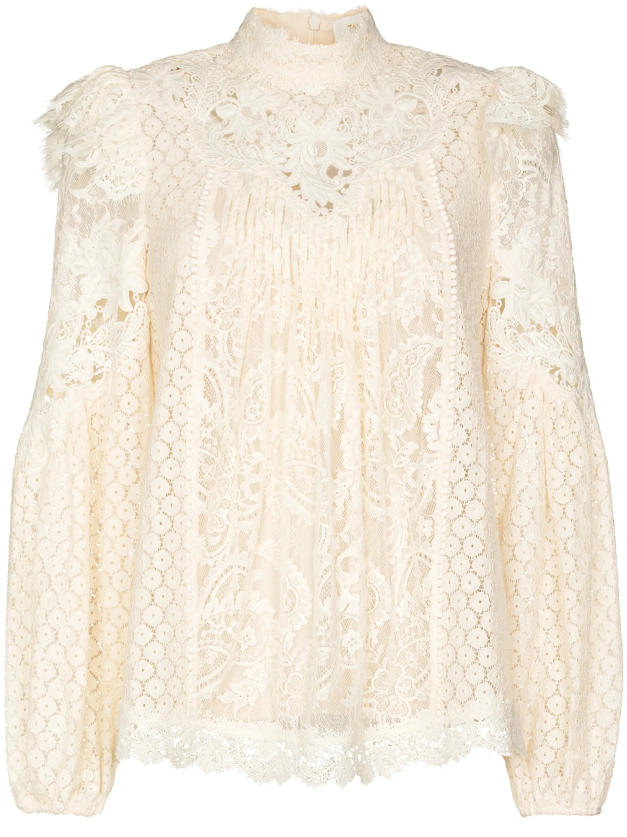 Concert lace-overlay blouse