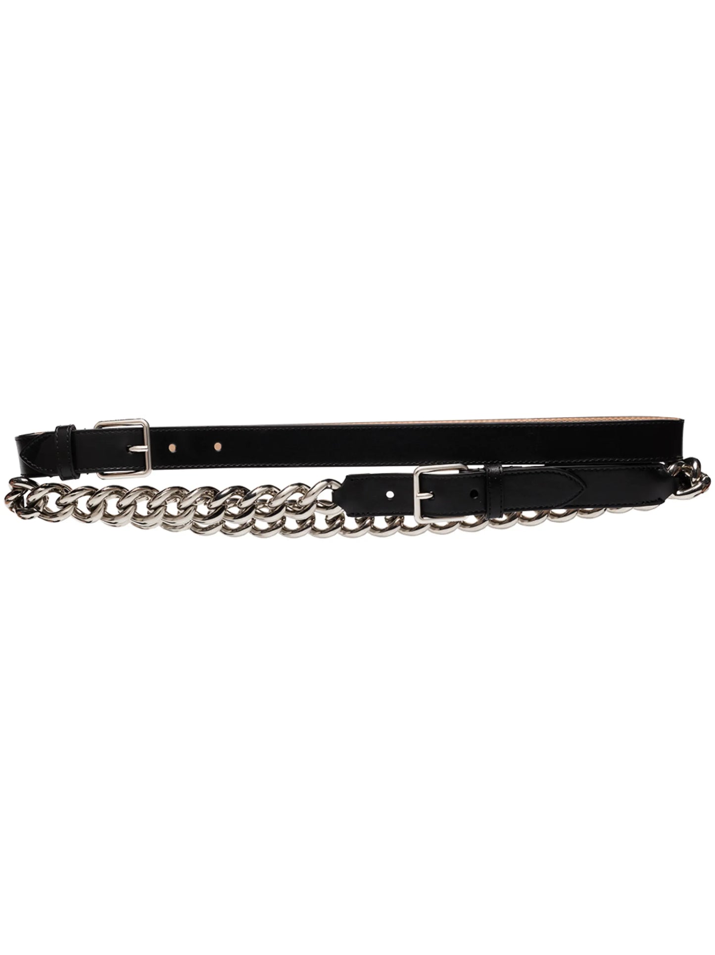 chain-link leather belt