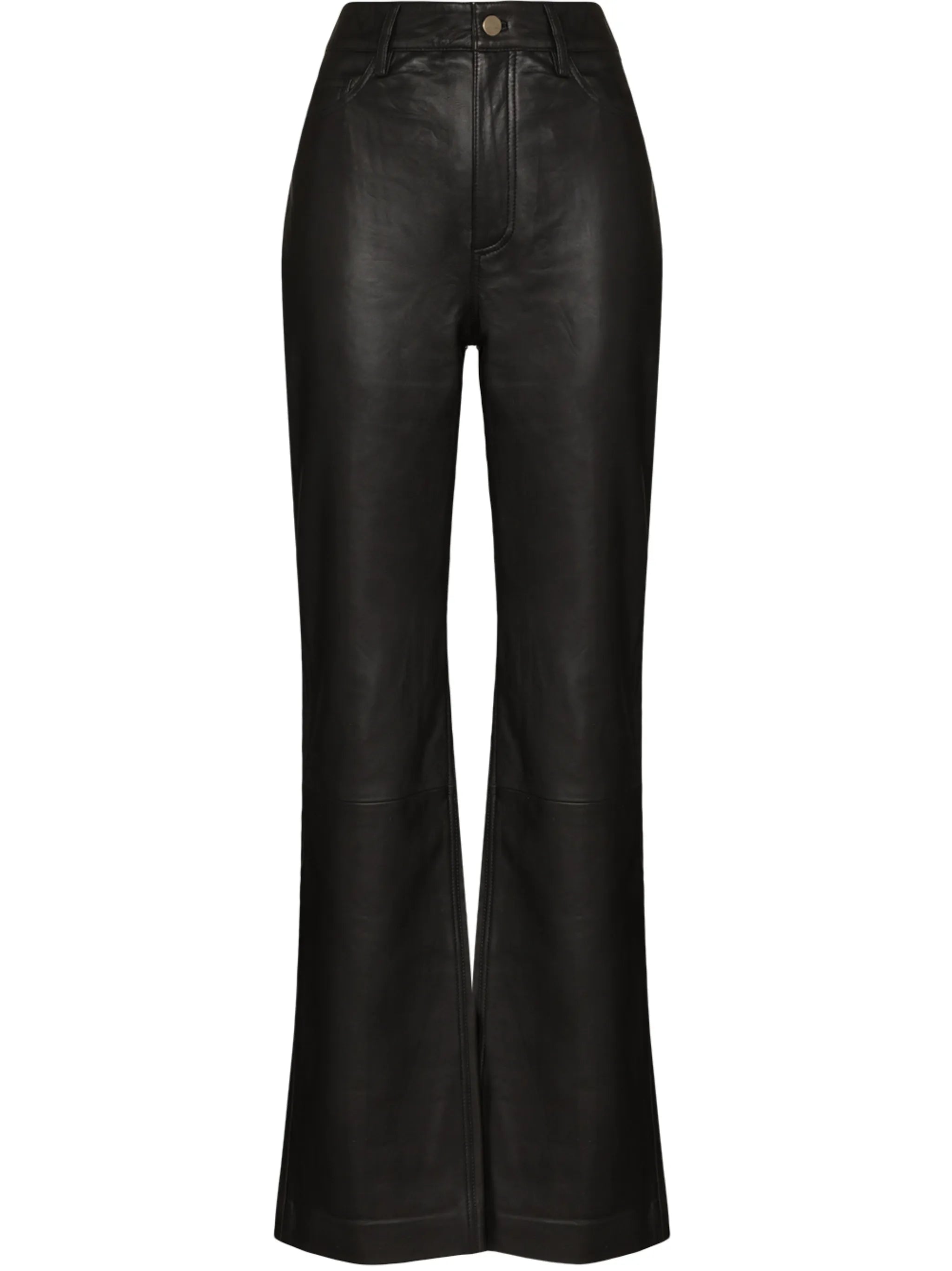 Lynn leather straight-leg trousers
