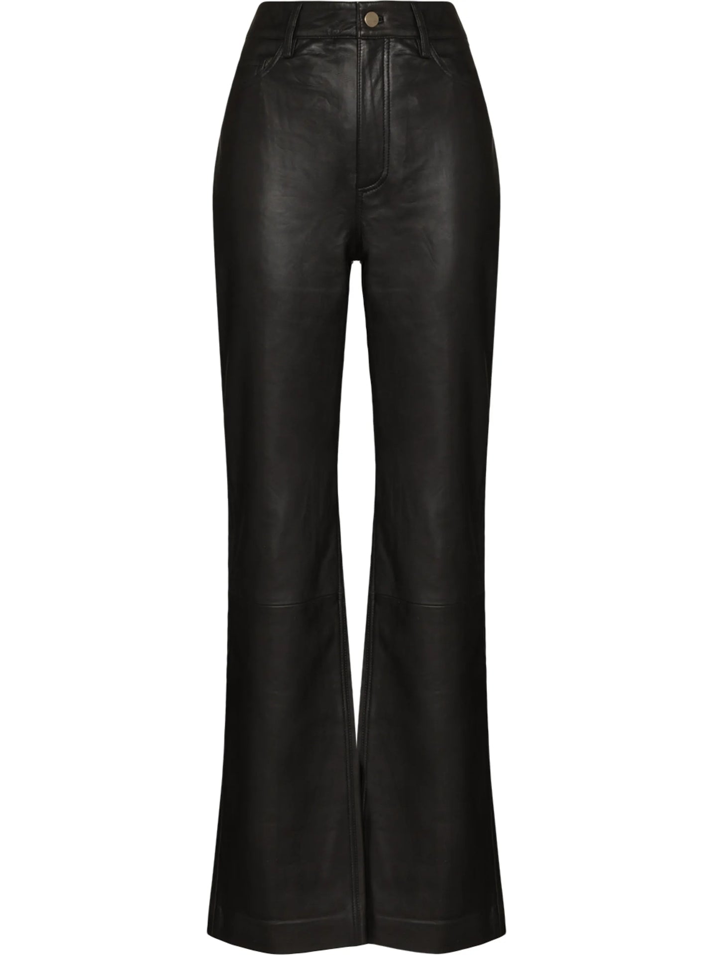 Lynn leather straight-leg trousers