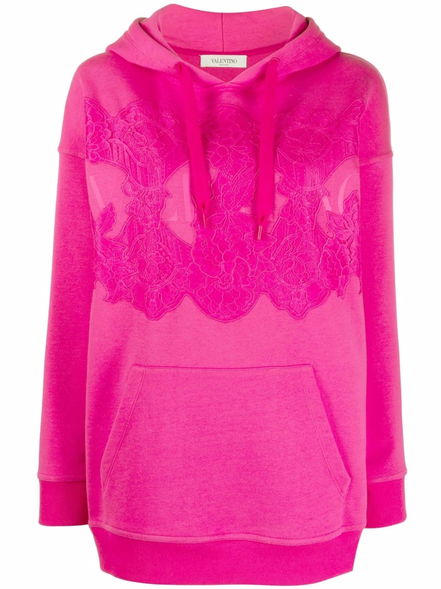 lace-panel hoodie