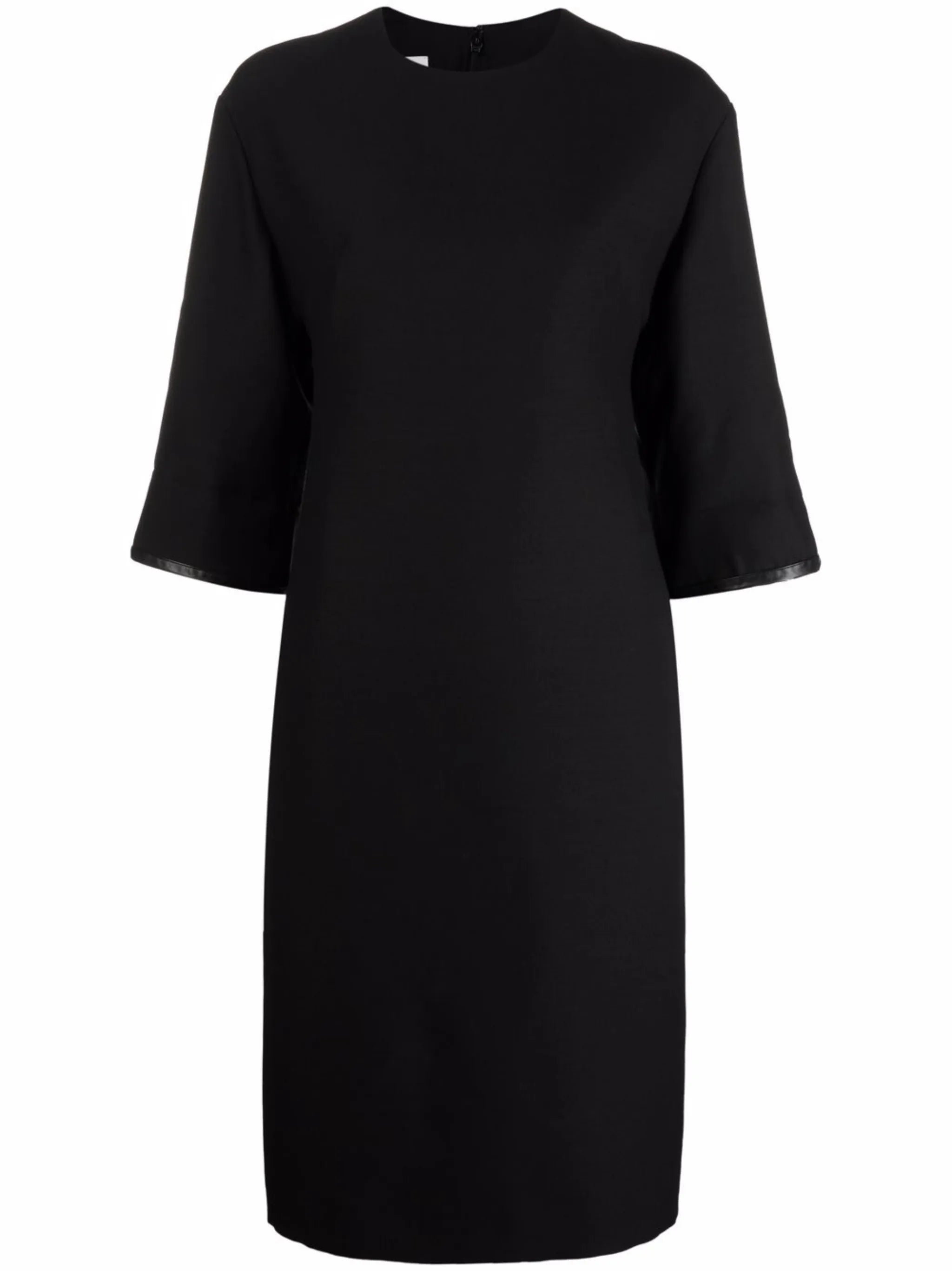 lambskin-panel pencil dress