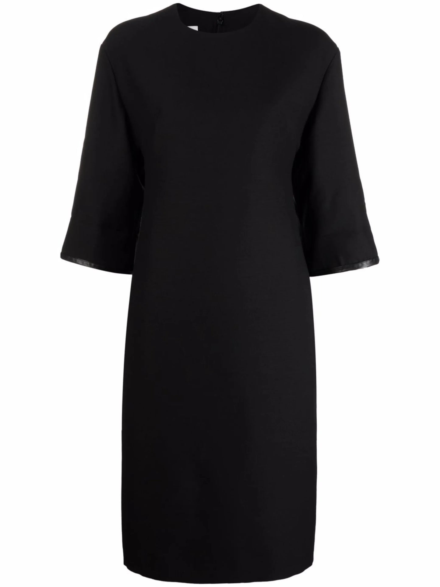 lambskin-panel pencil dress