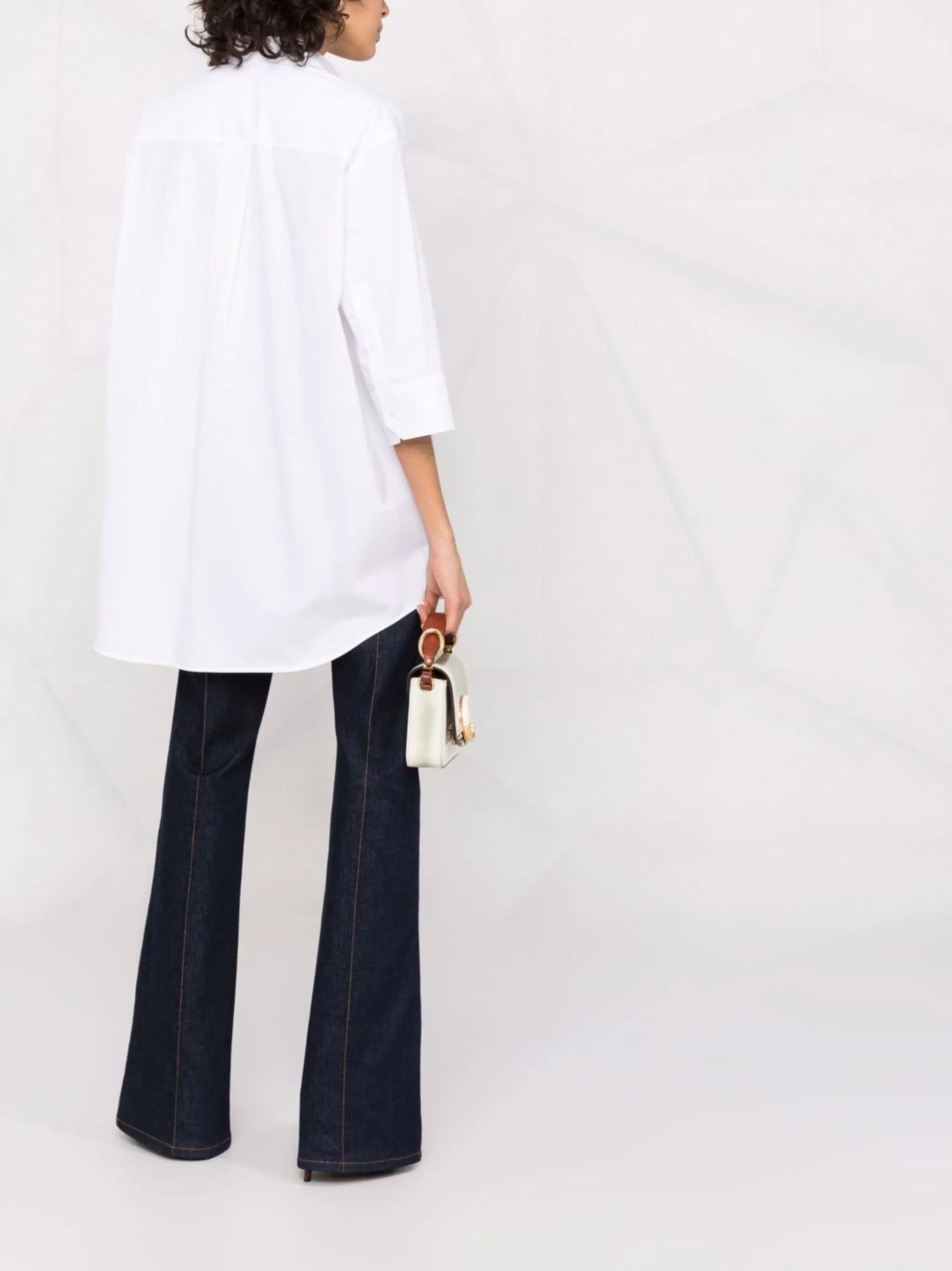 lace-panel shirt