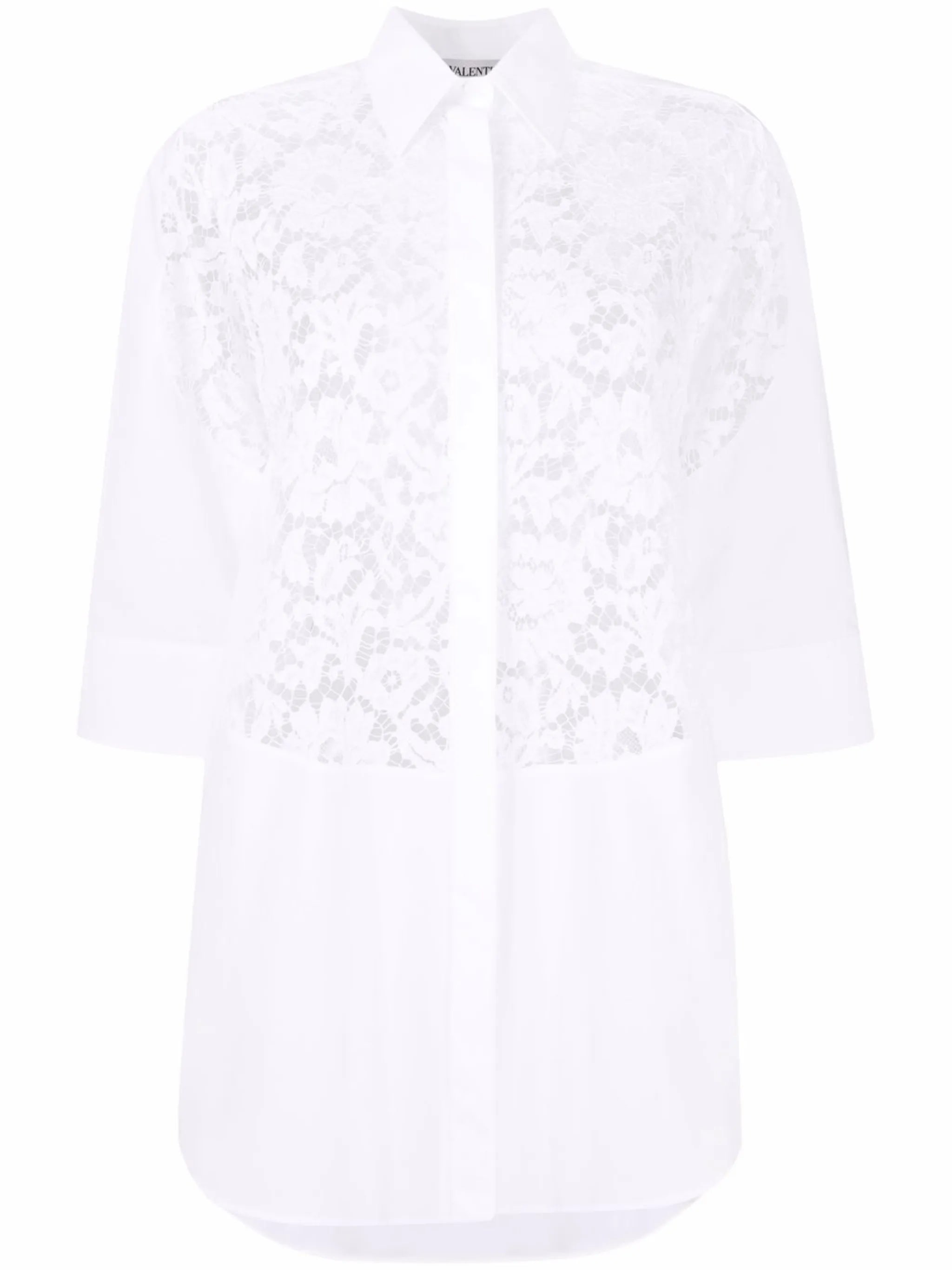 lace-panel shirt