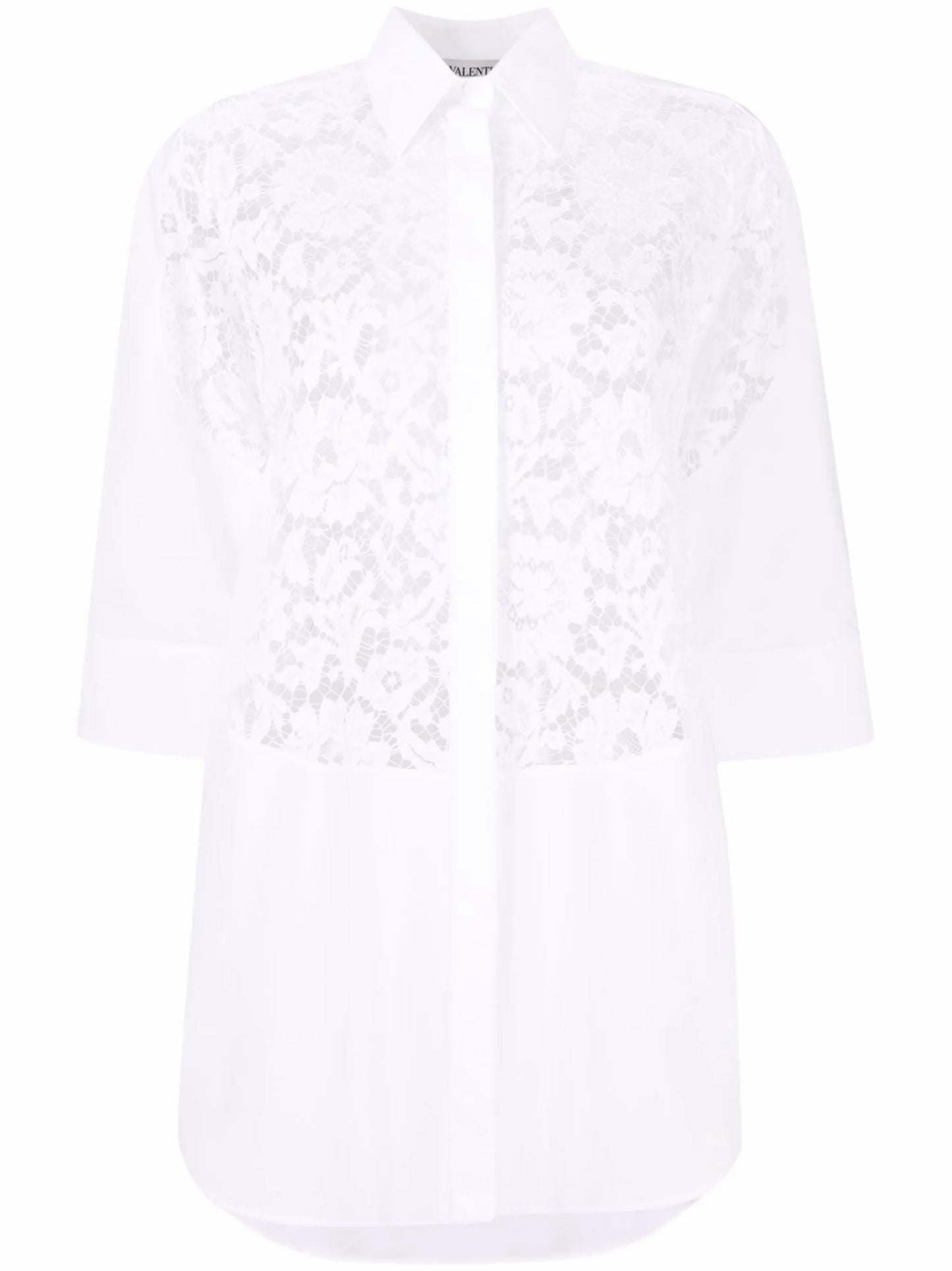 lace-panel shirt