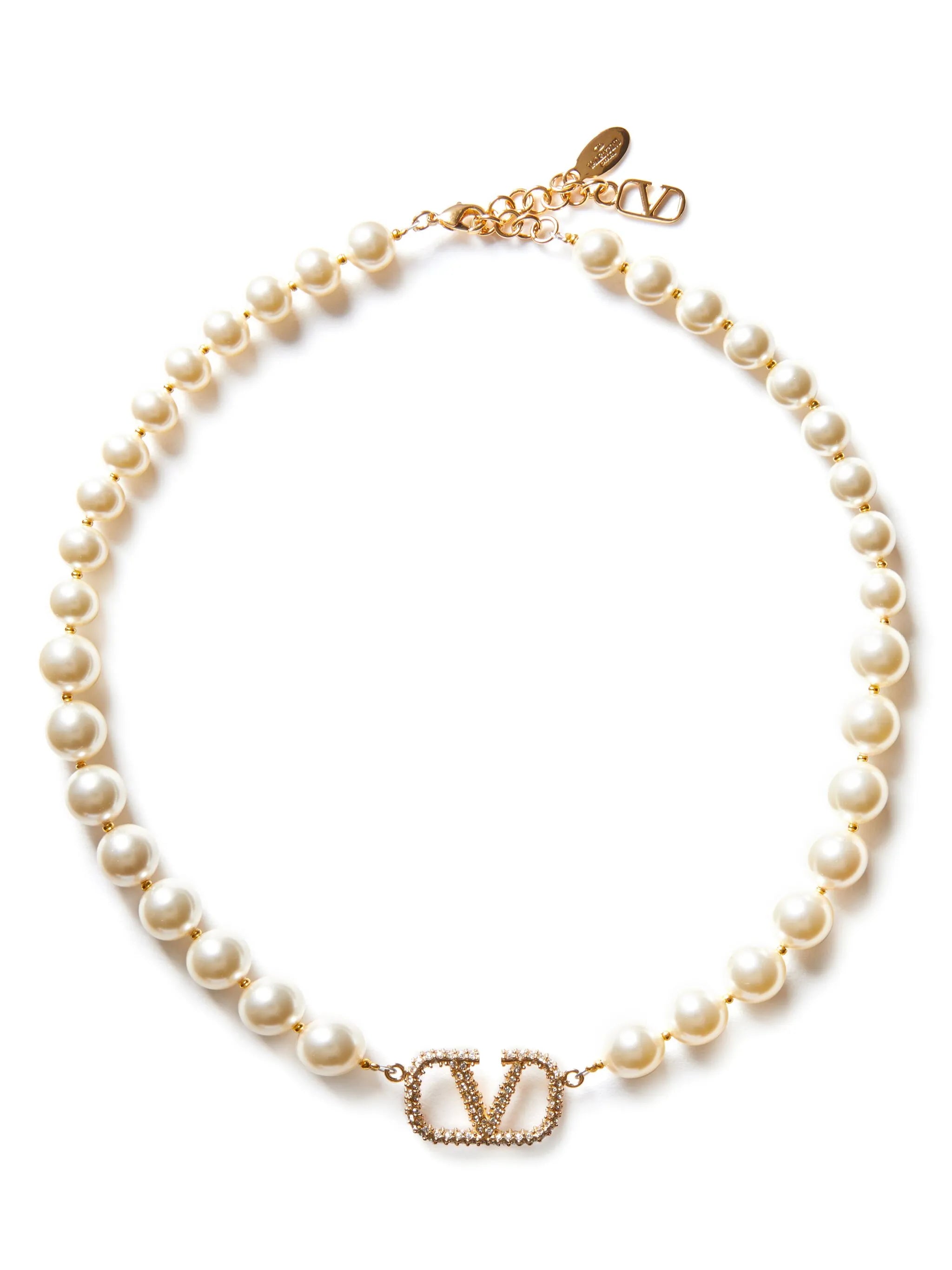 VLogo Signature pearl necklace