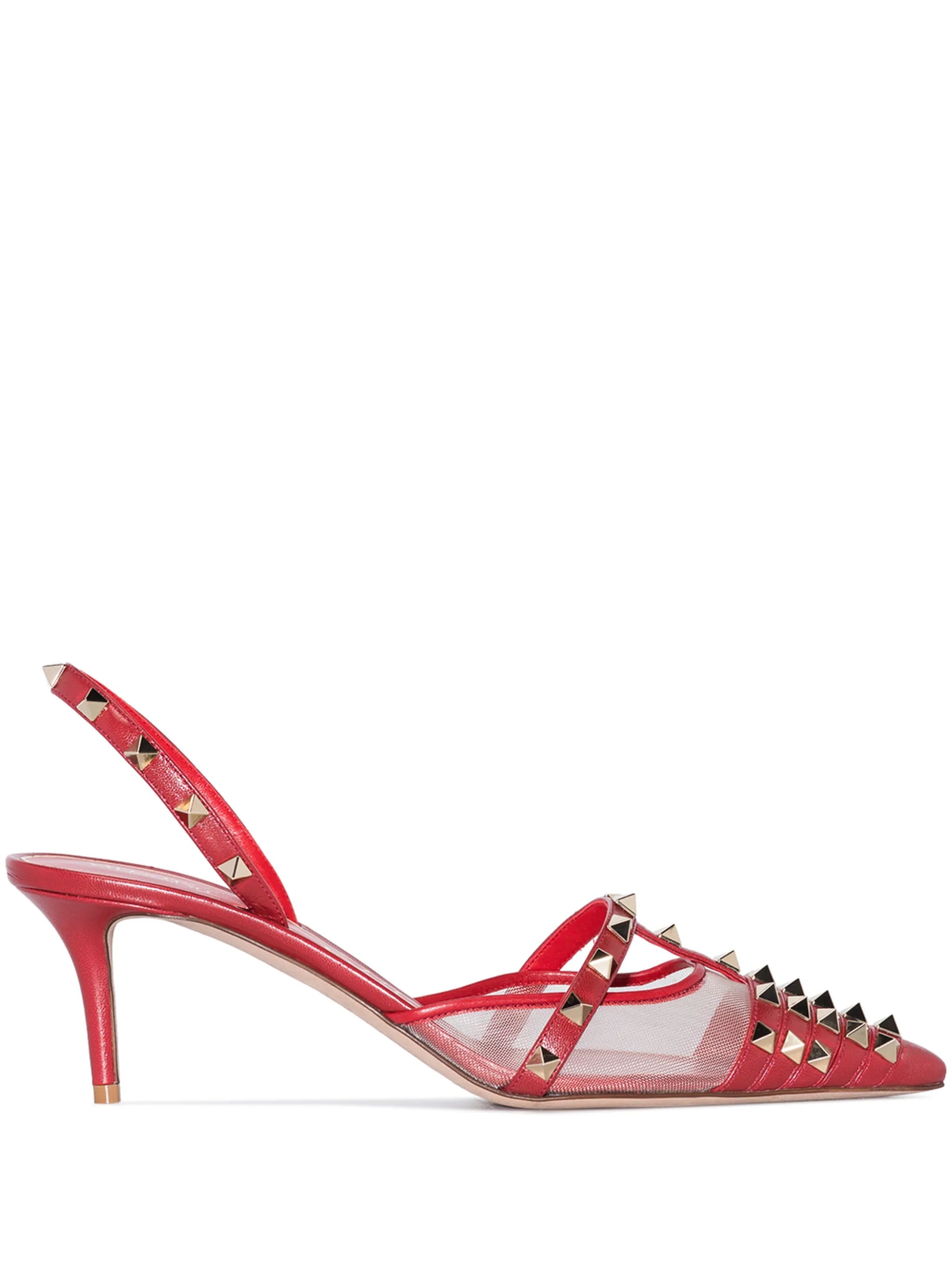 Rockstud-embellished pointed-toe pumps