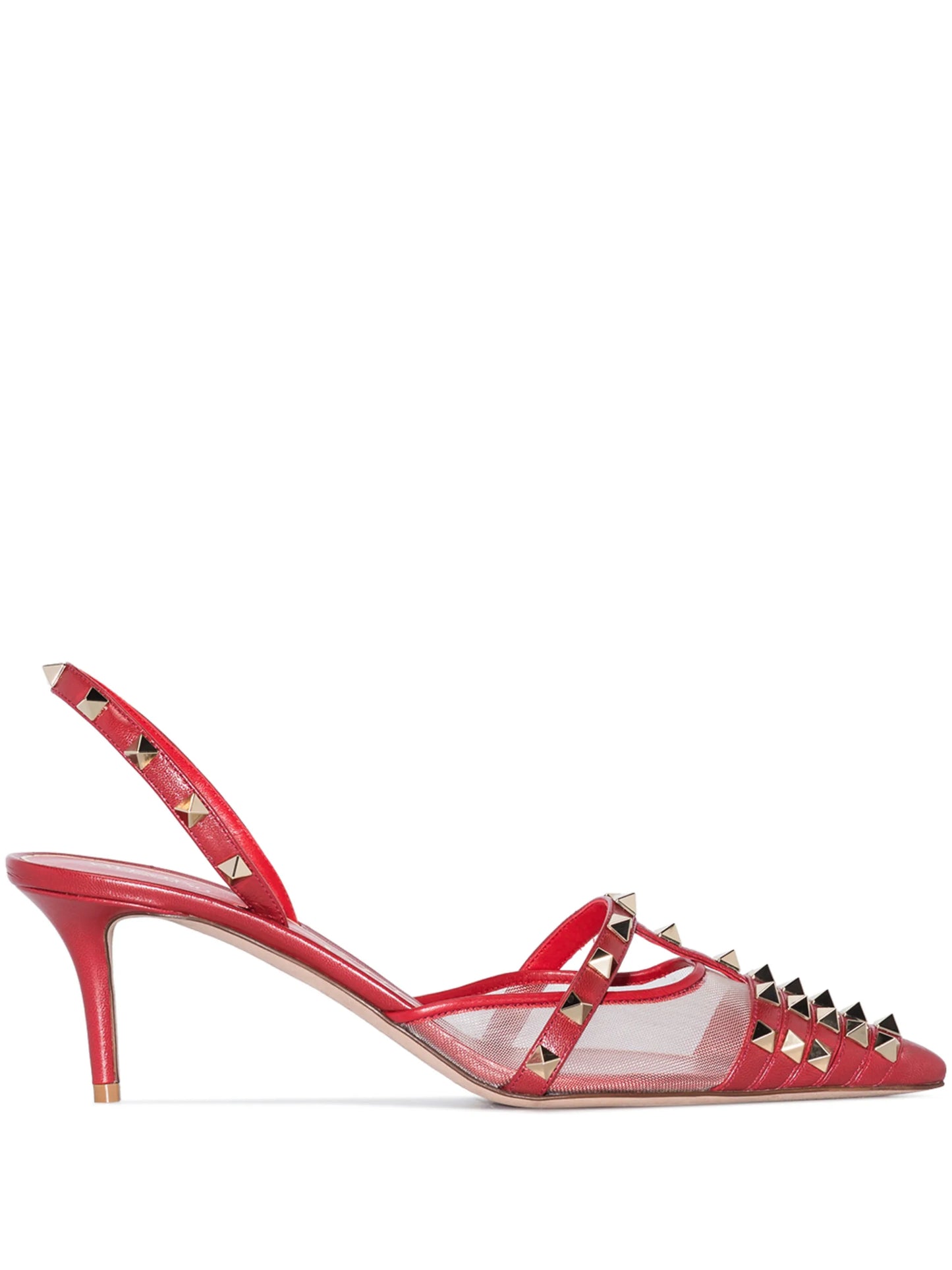 Rockstud-embellished pointed-toe pumps