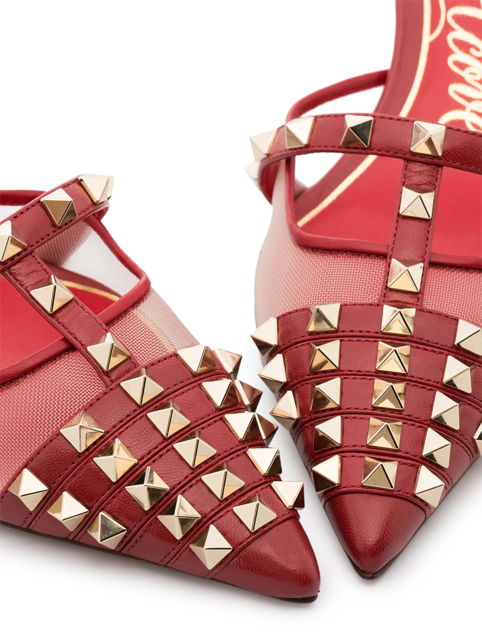 Rockstud-embellished pointed-toe pumps