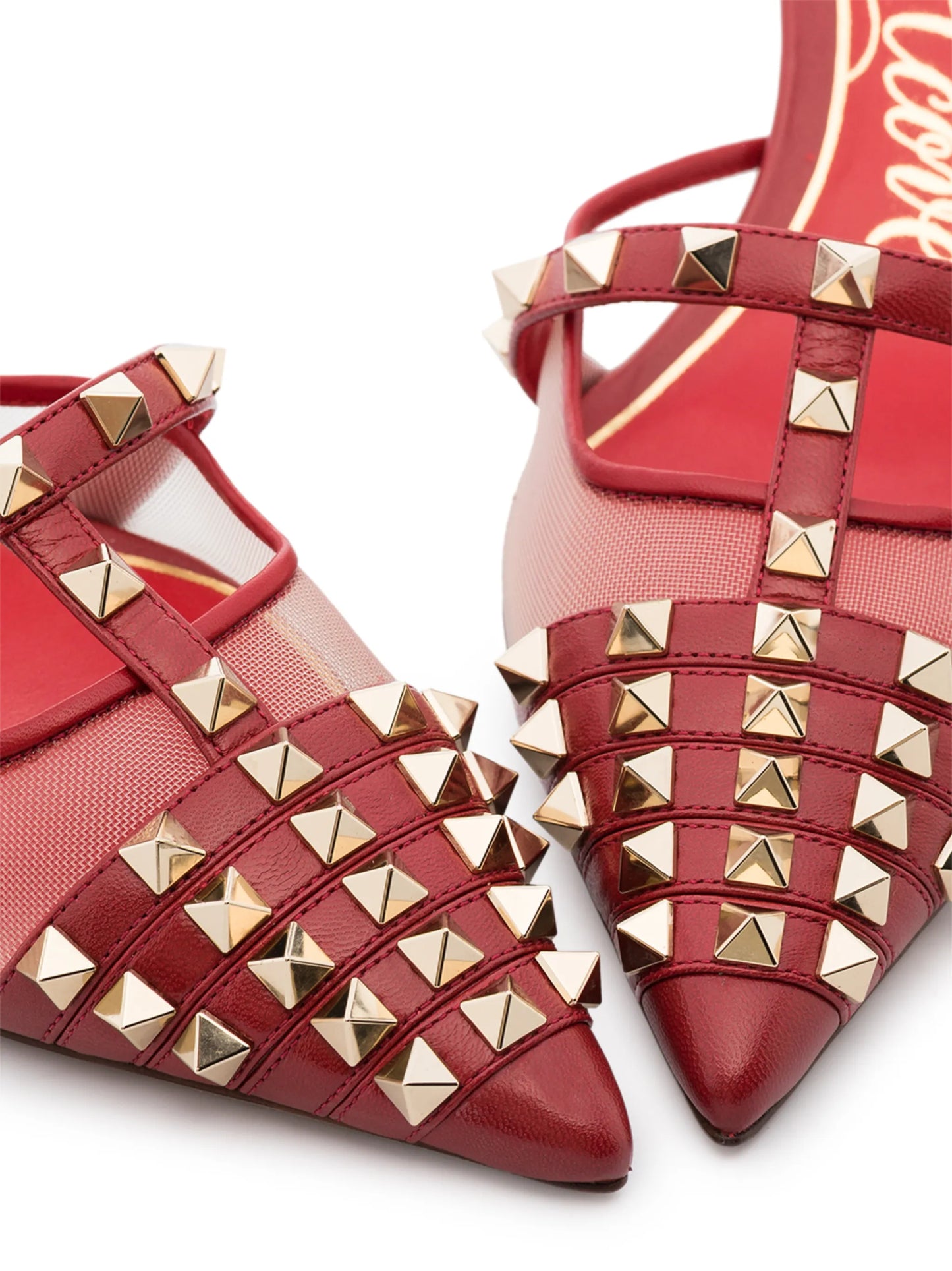 Rockstud-embellished pointed-toe pumps