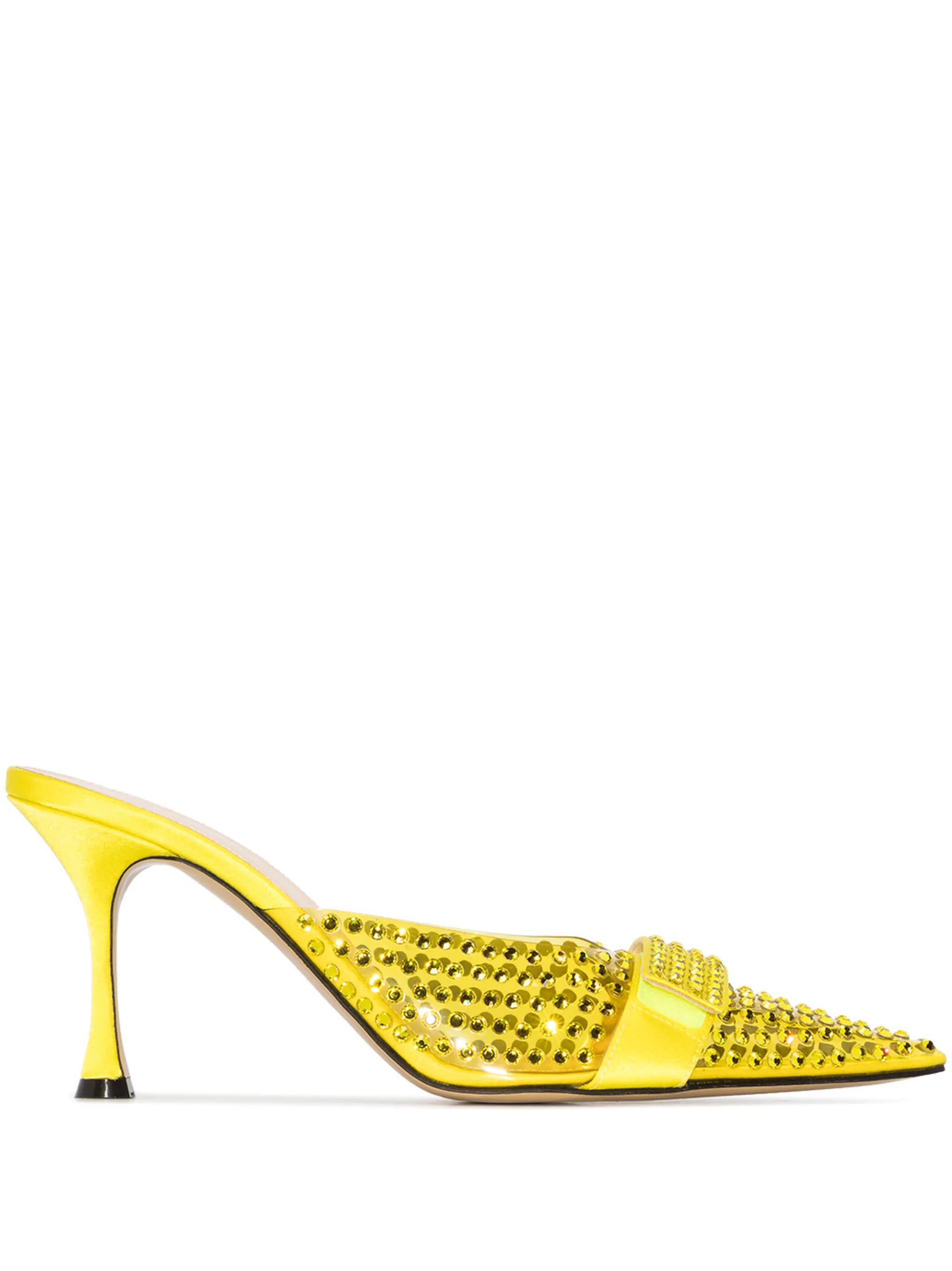 Bella 85mm crystal-embellished mules