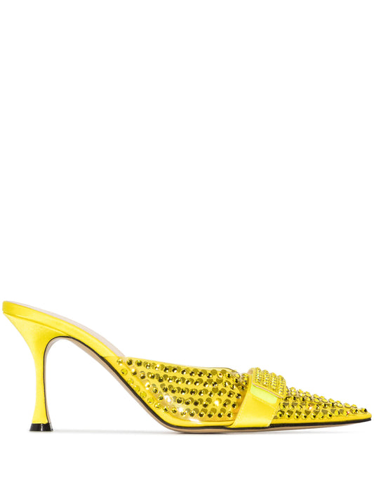 Bella 85mm crystal-embellished mules