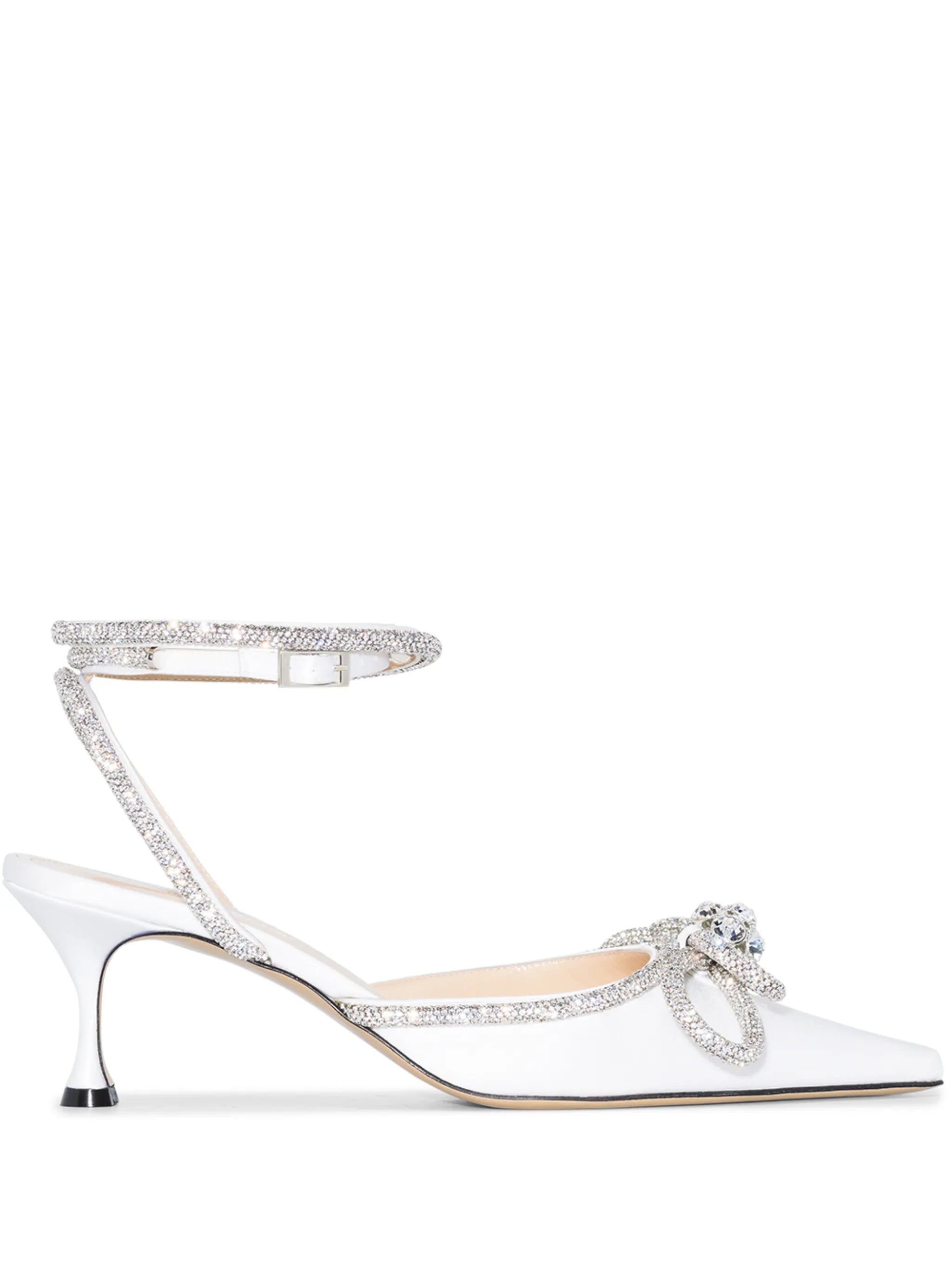 Double Bow 65mm leather pumps