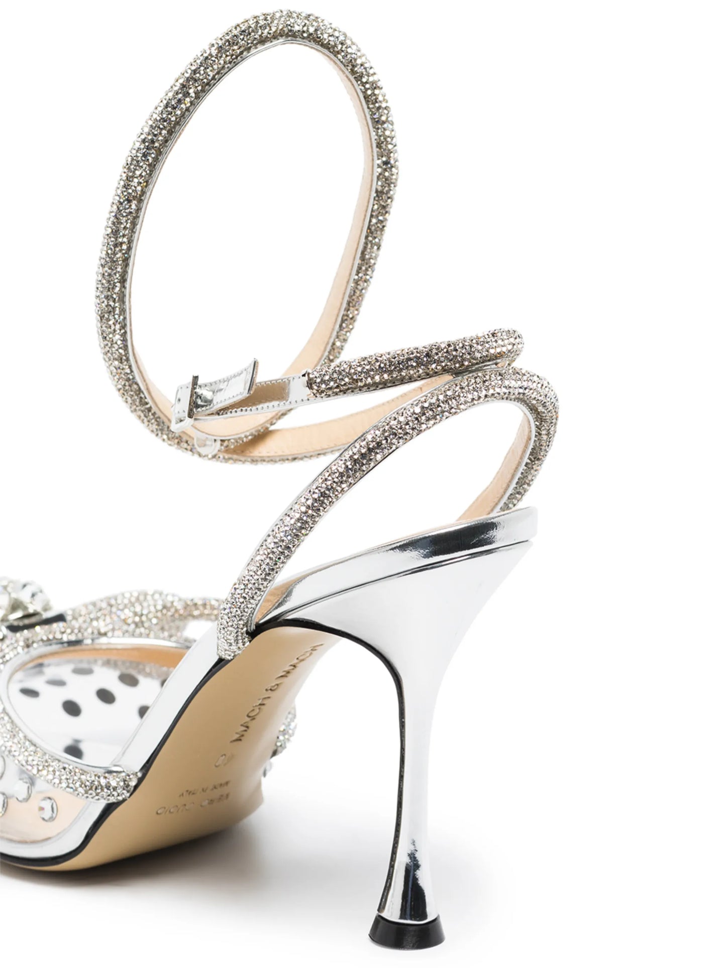 Double Bow 100mm crystal-embellished pumps