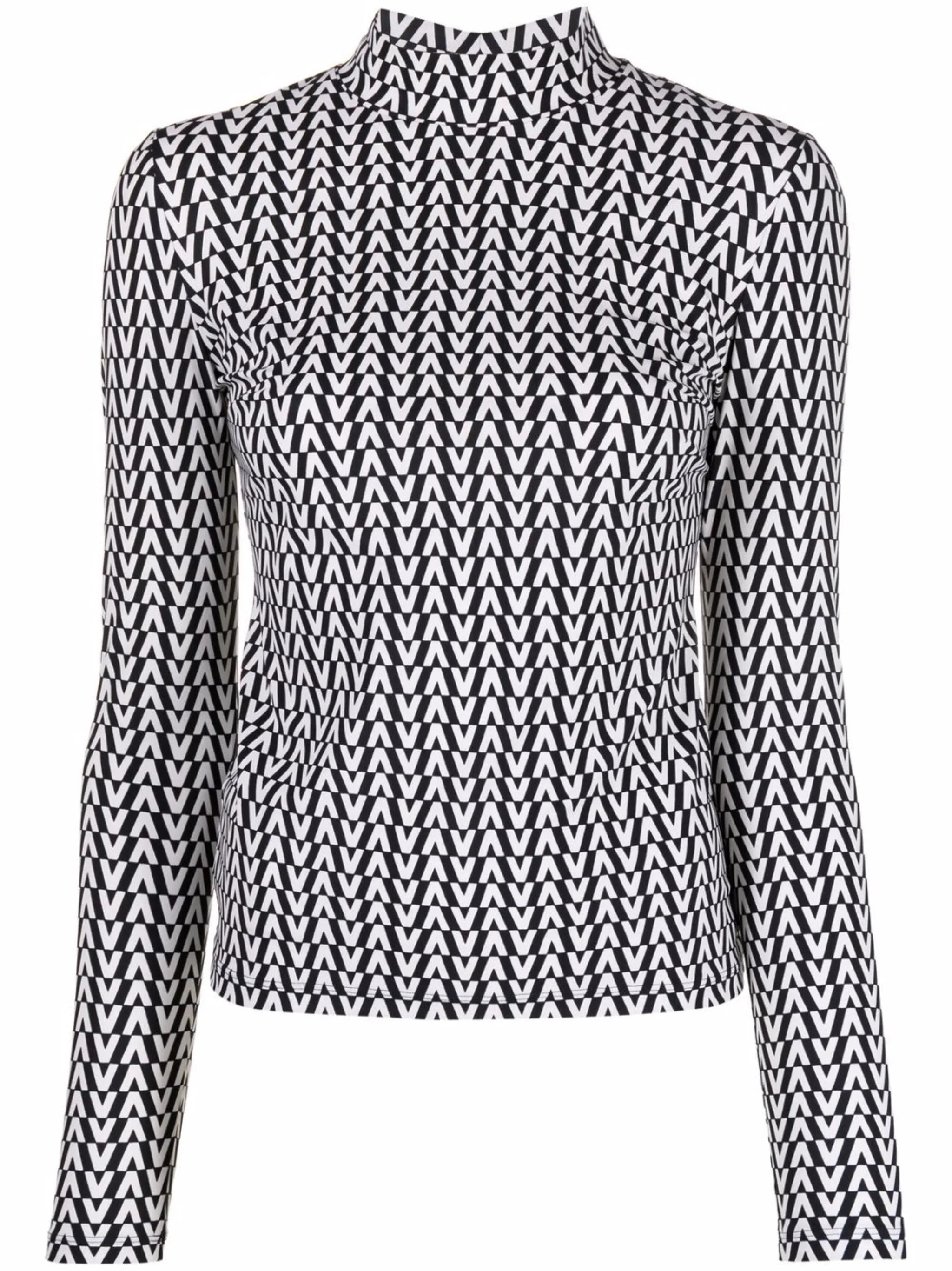 monogram stretch-fit jersey top