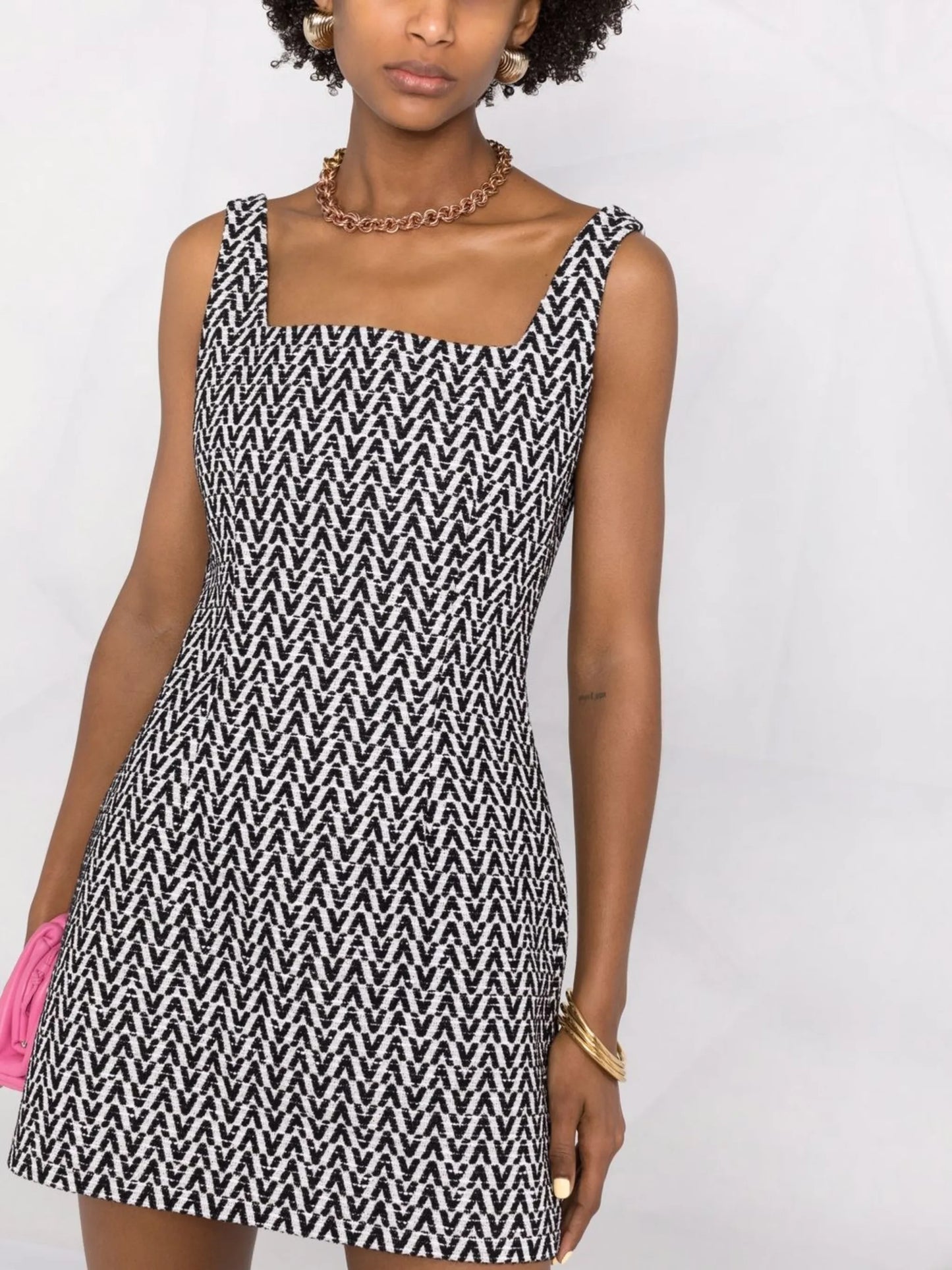 square-neck sleeveless dress