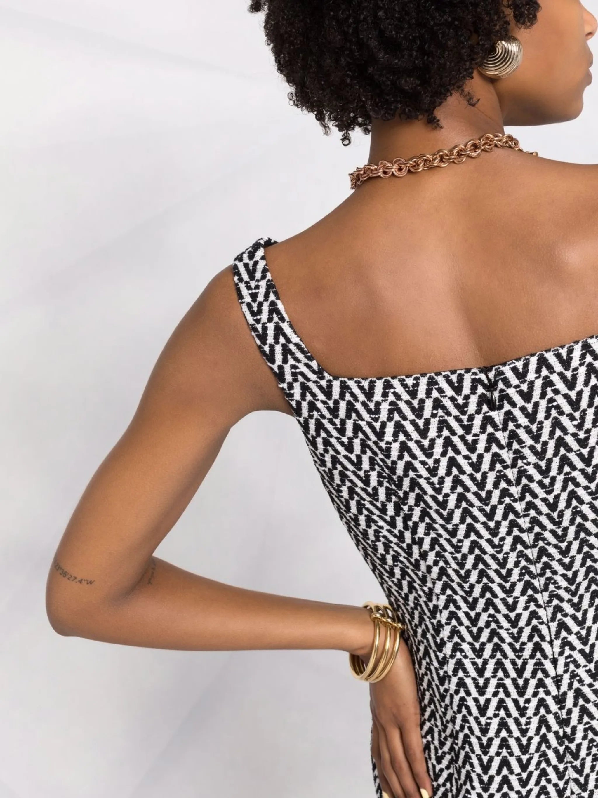 square-neck sleeveless dress