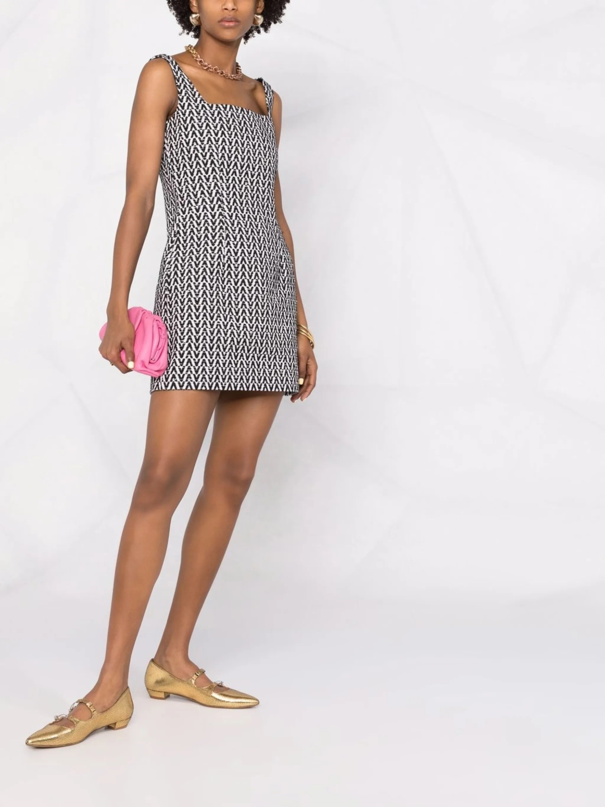 square-neck sleeveless dress