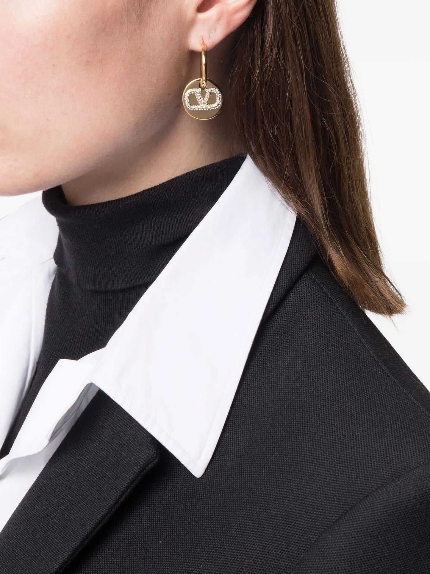 crystal-embellished Vlogo earrings