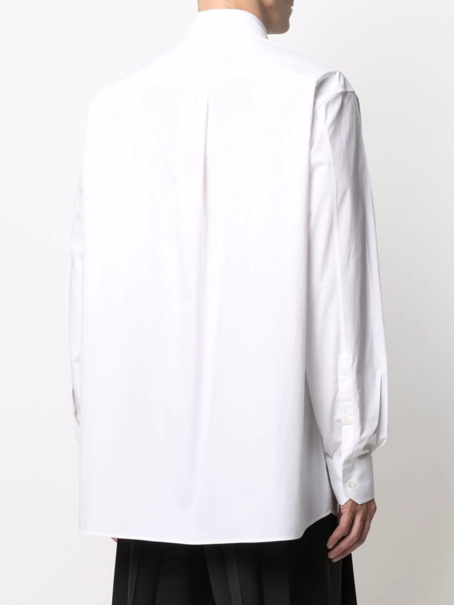 floral-appliqué cotton shirt