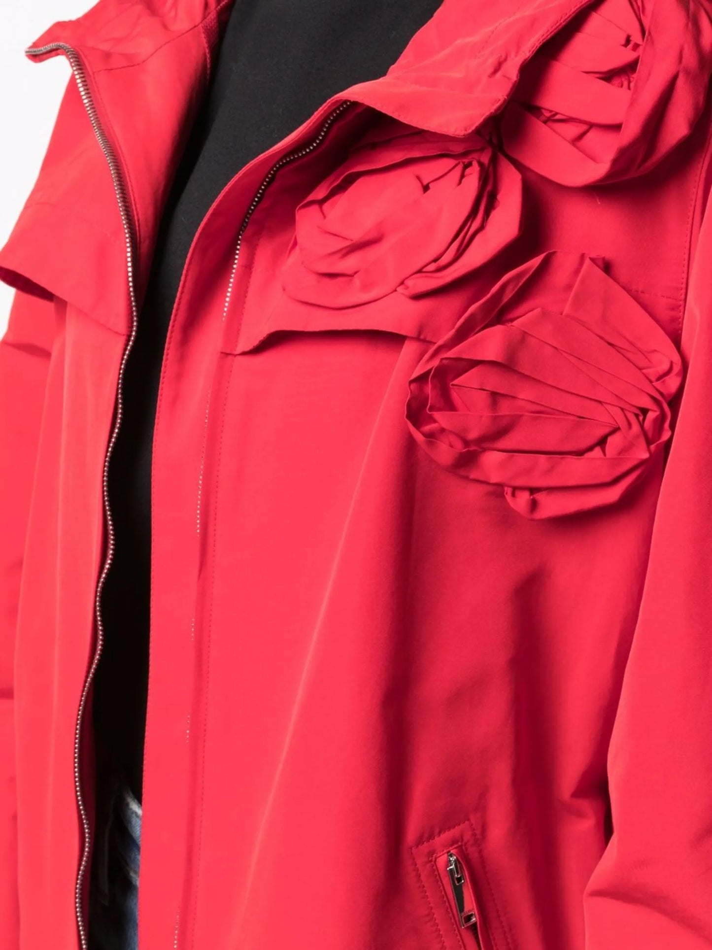 floral-detail hooded jacket