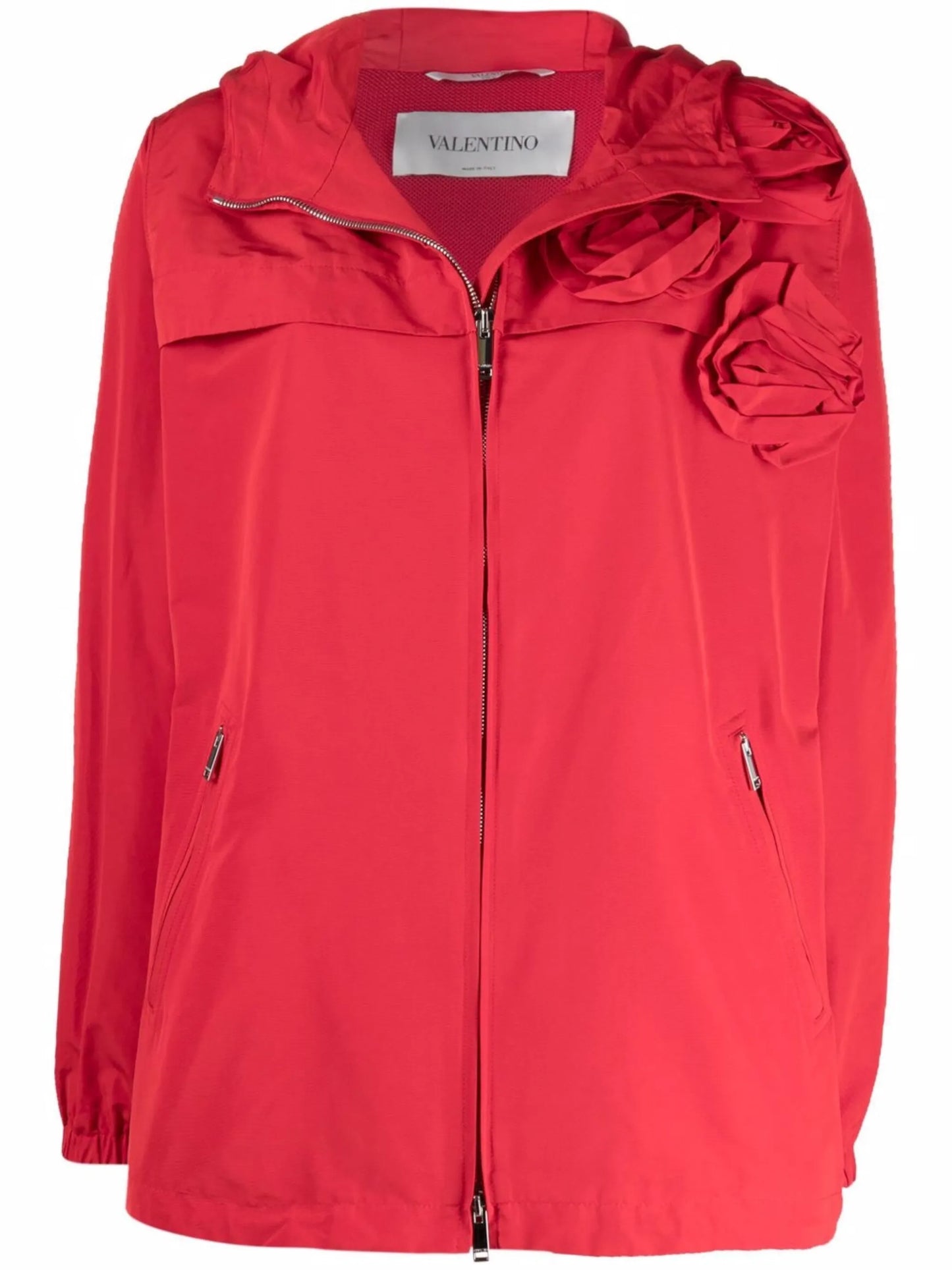 floral-detail hooded jacket