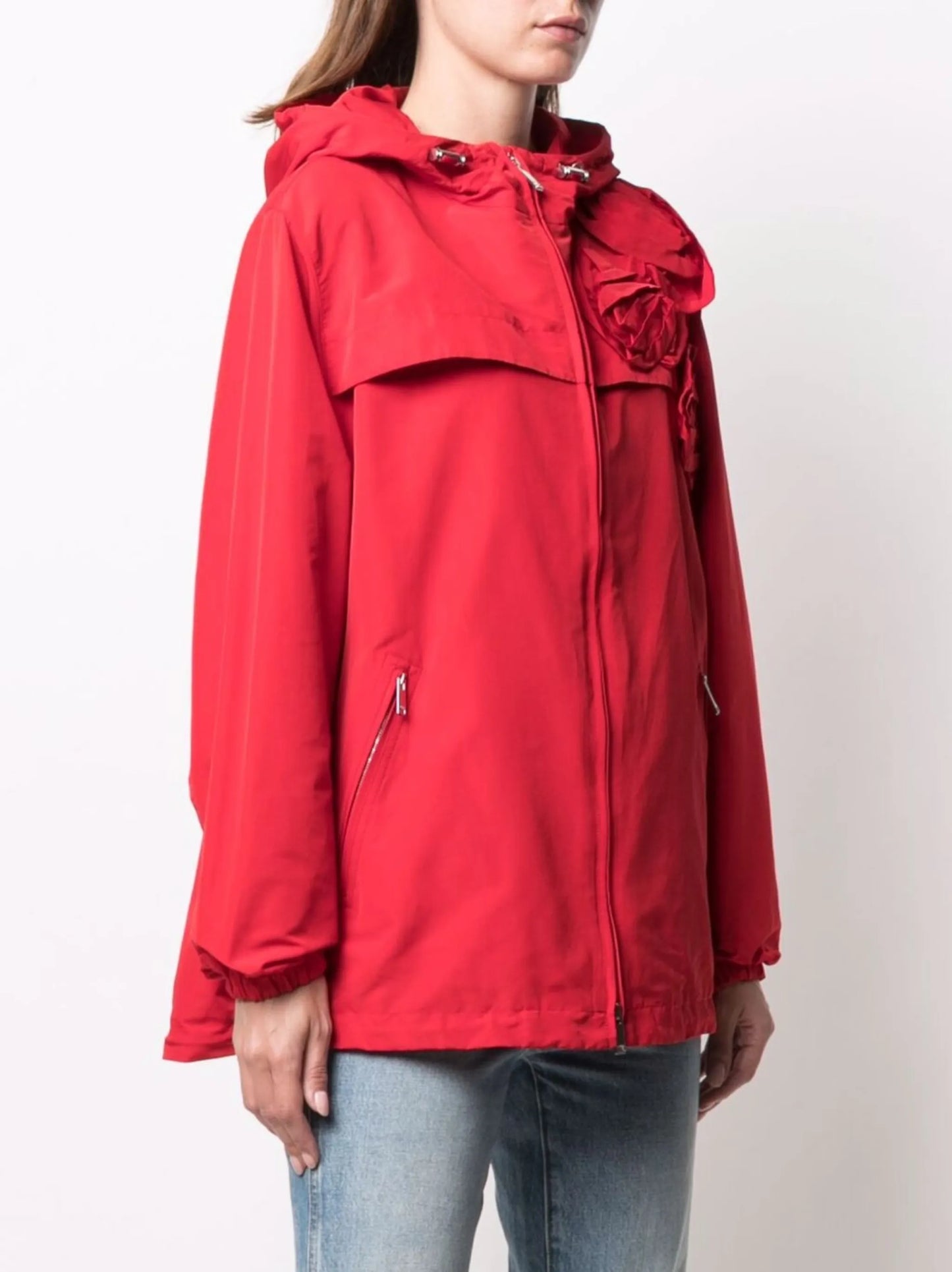 floral-detail hooded jacket