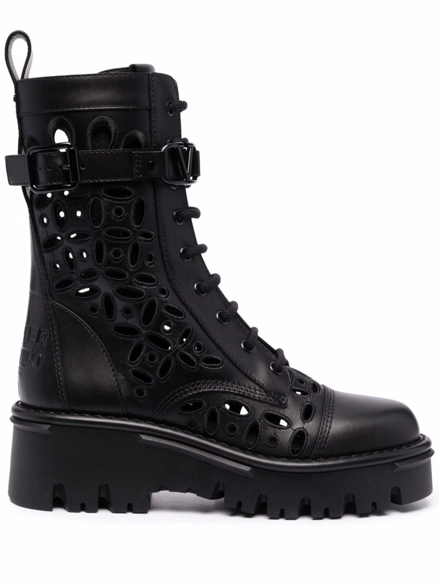 laser-cut combat boots