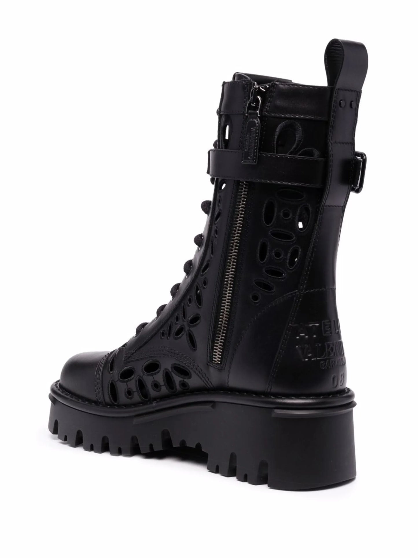 laser-cut combat boots