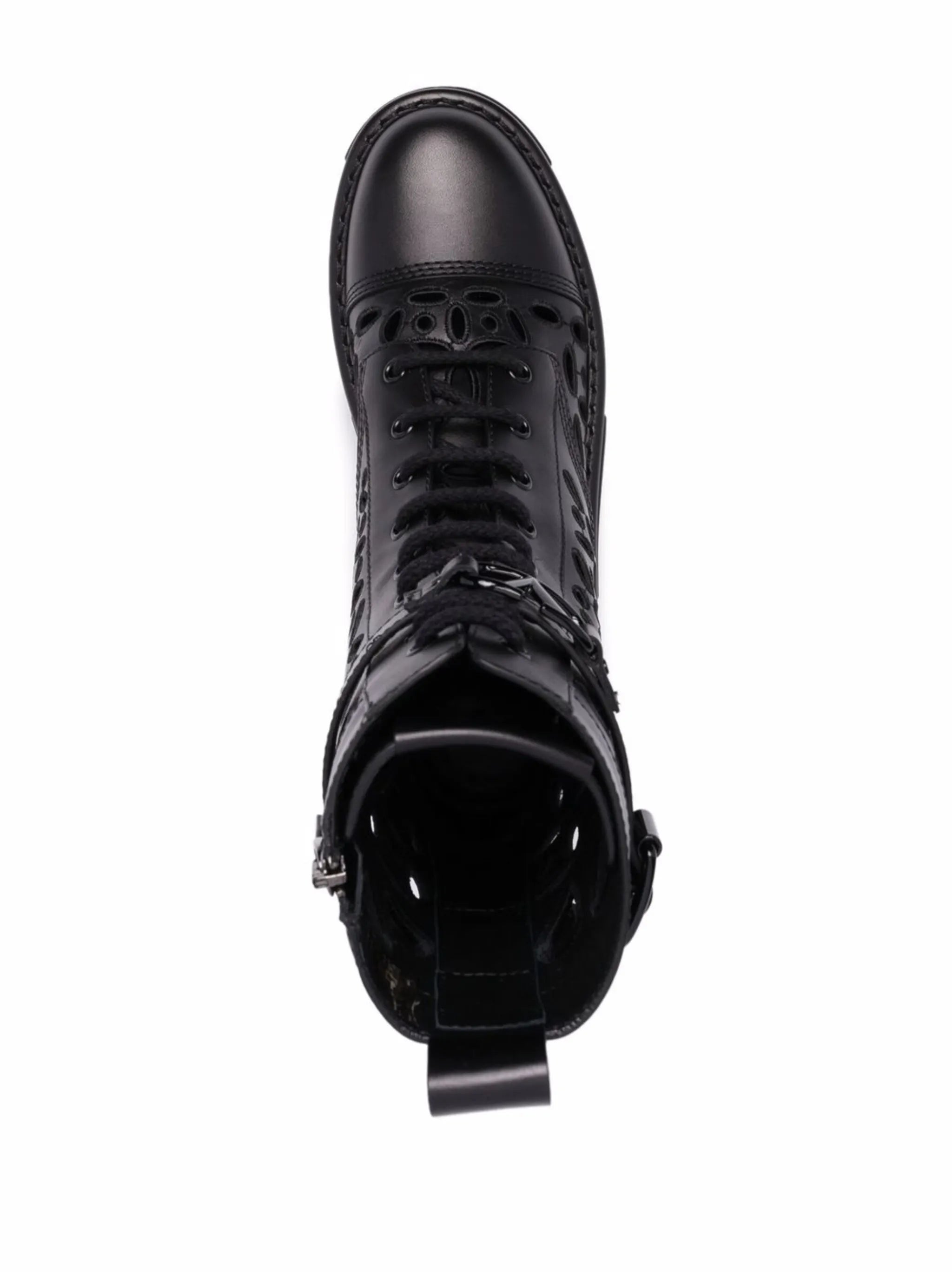 laser-cut combat boots